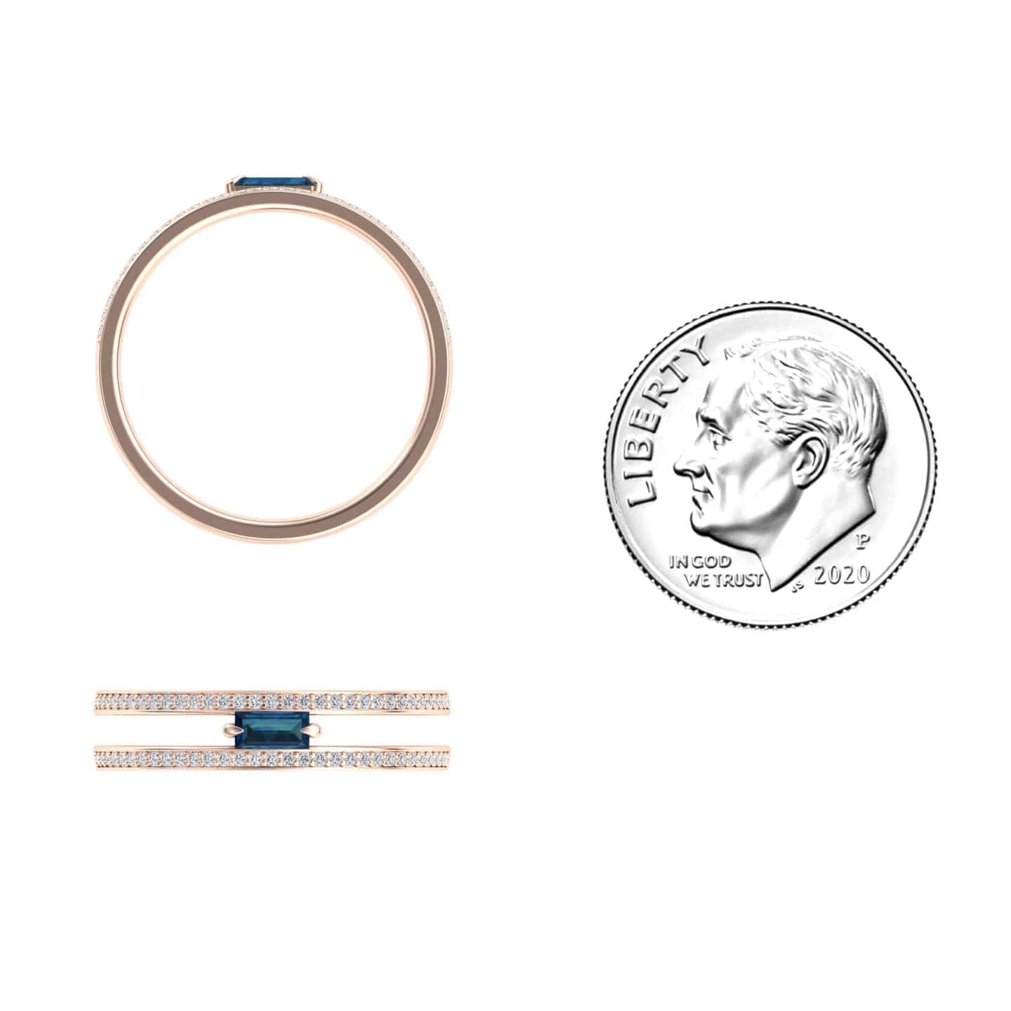 London Blue Topaz & Diamond Double Band - Bianca
