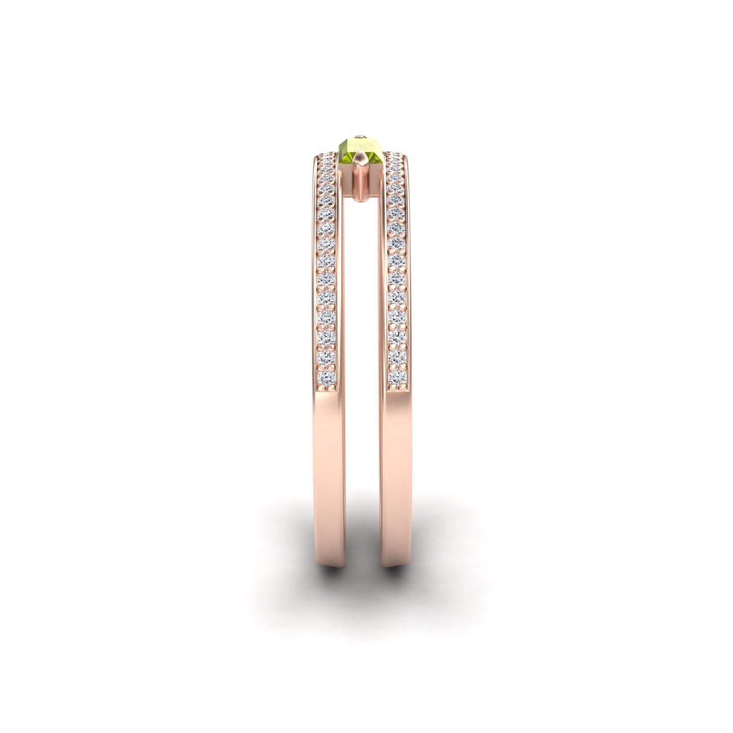 Peridot & Diamond Double Band - Bianca