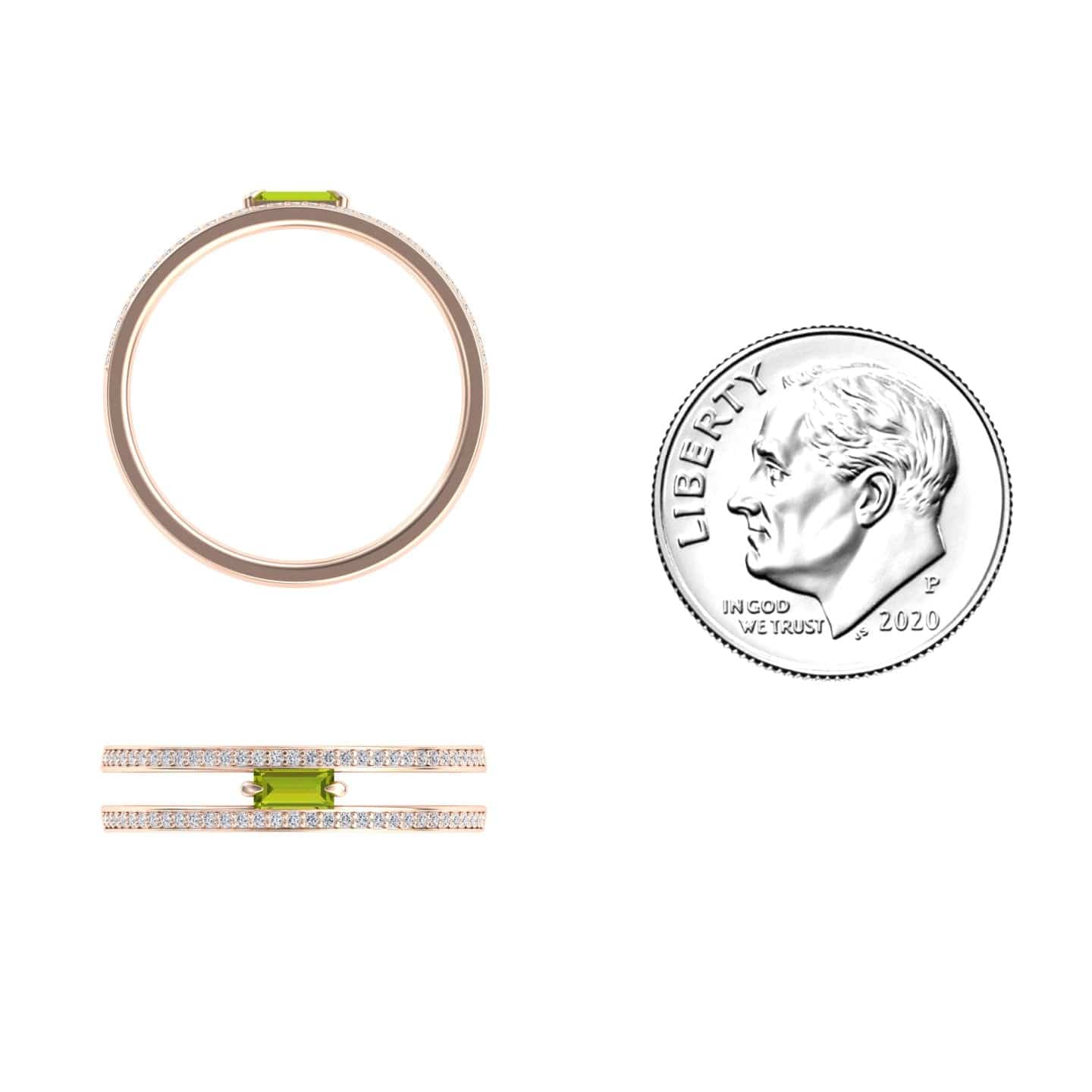 Peridot & Diamond Double Band - Bianca