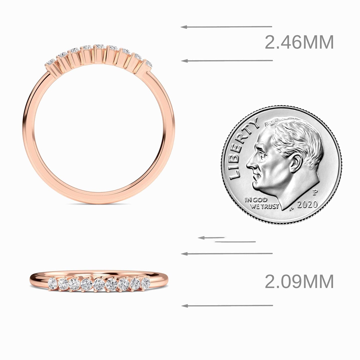 Floating Diamond Half Eternity Ring - Cora