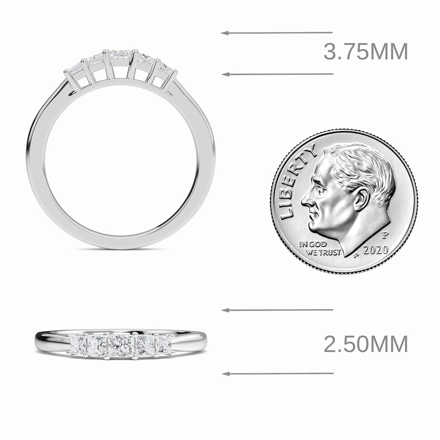 Diamond Prong Set Half Eternity Ring - Bailey