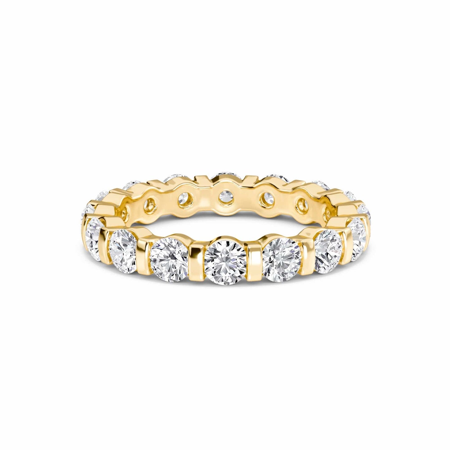 White Diamond Bar-Set Eternity Band - Lennon