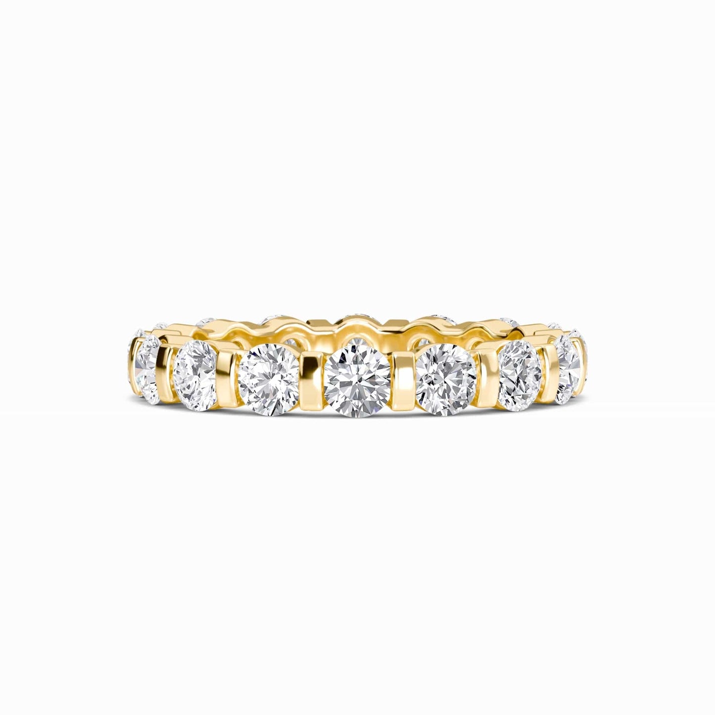 White Diamond Bar-Set Eternity Band - Lennon