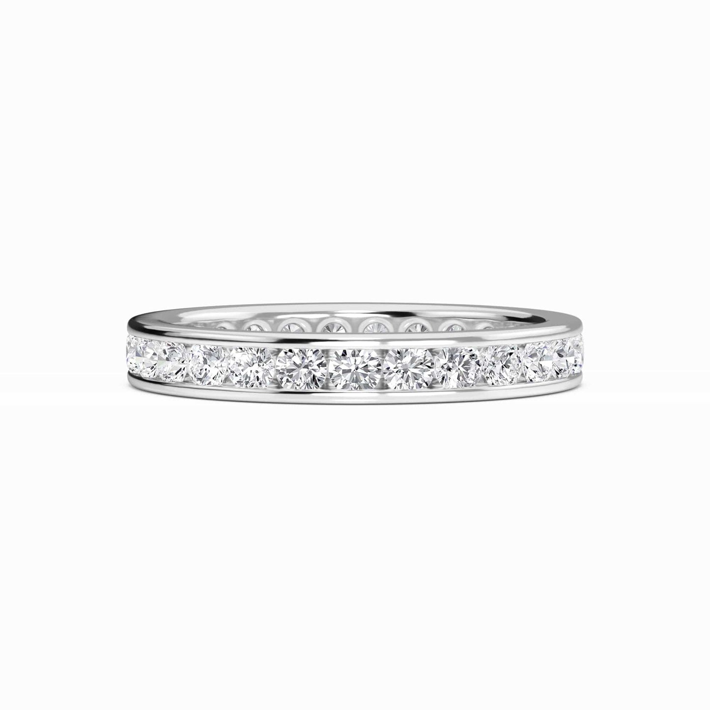 White Diamond Channel-Set Eternity Band - Piper
