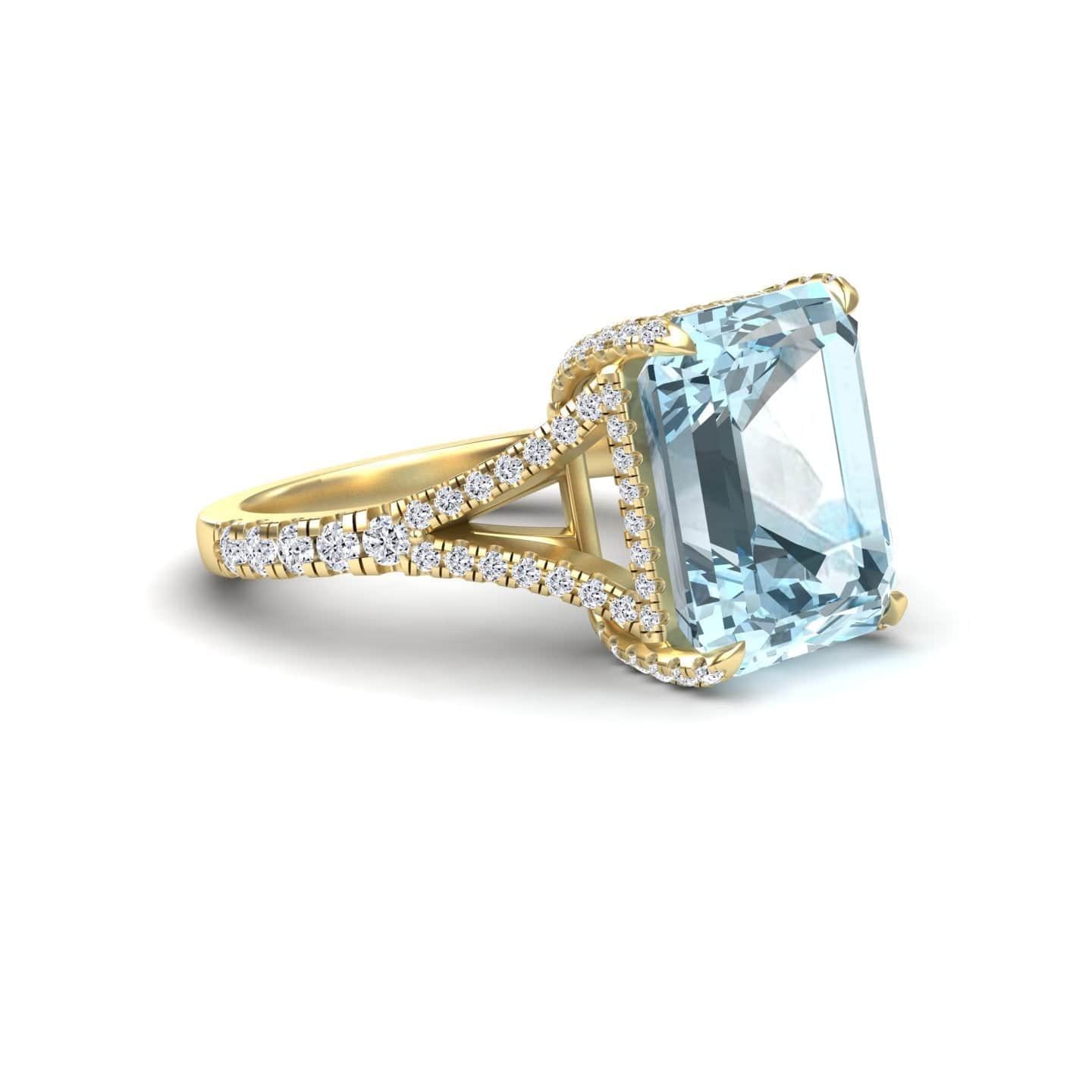 Aquamarine & Diamond Cocktail Ring - Ziya