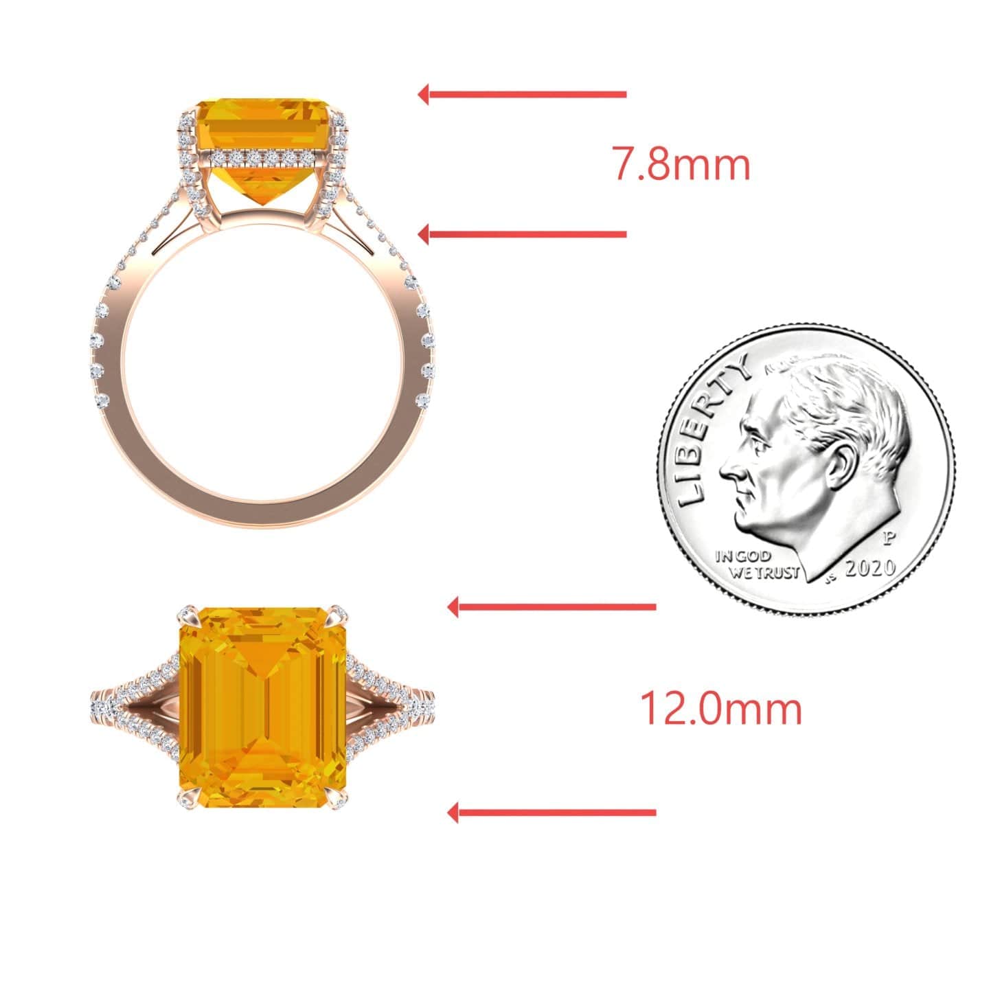 Citrine & Diamond Cocktail Ring - Ziya