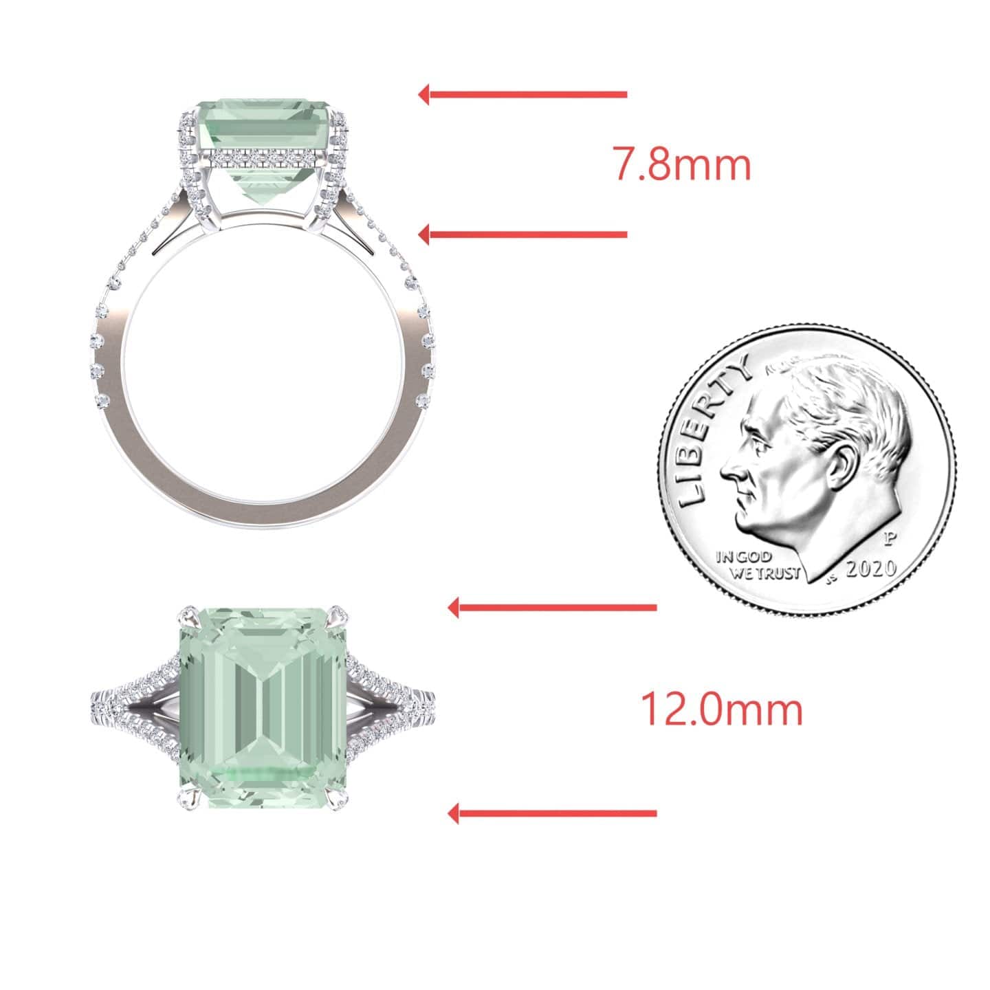 Green Amethyst & Diamond Cocktail Ring - Ziya