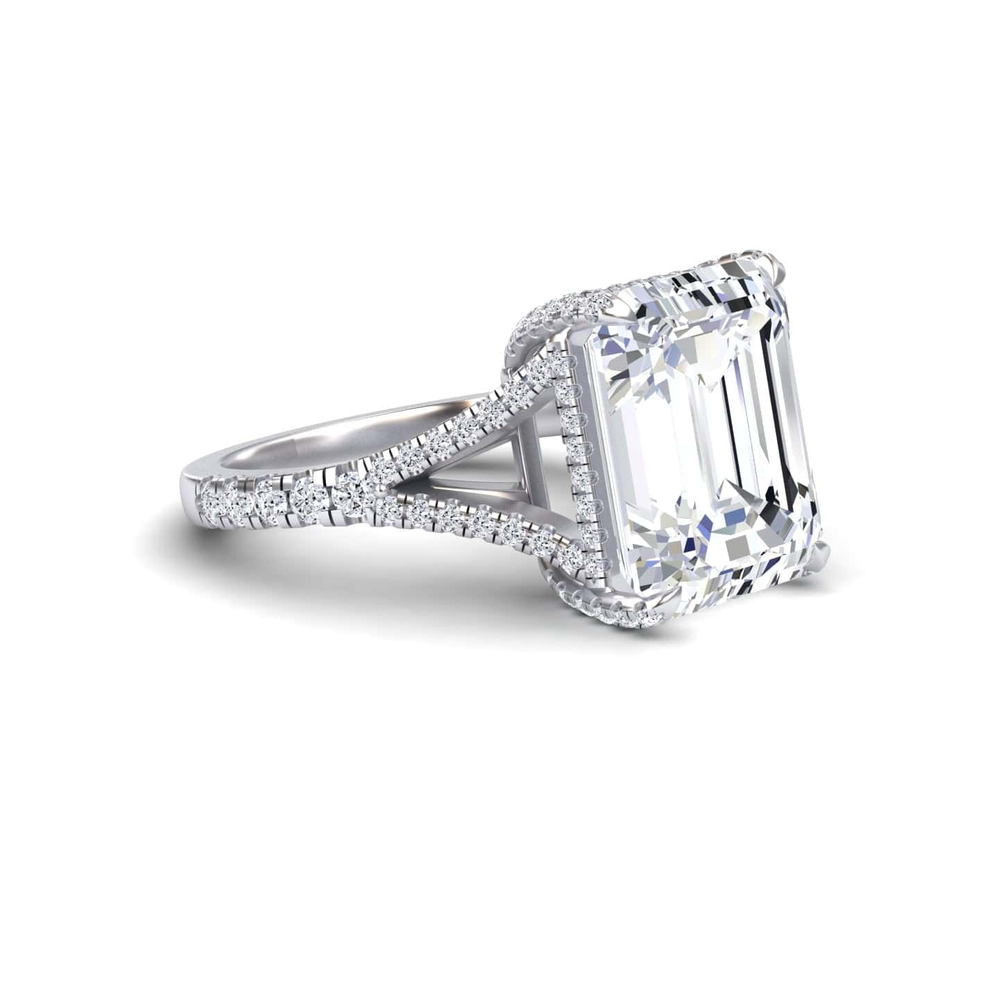 White Moissanite & Diamond Cocktail Ring - Ziya