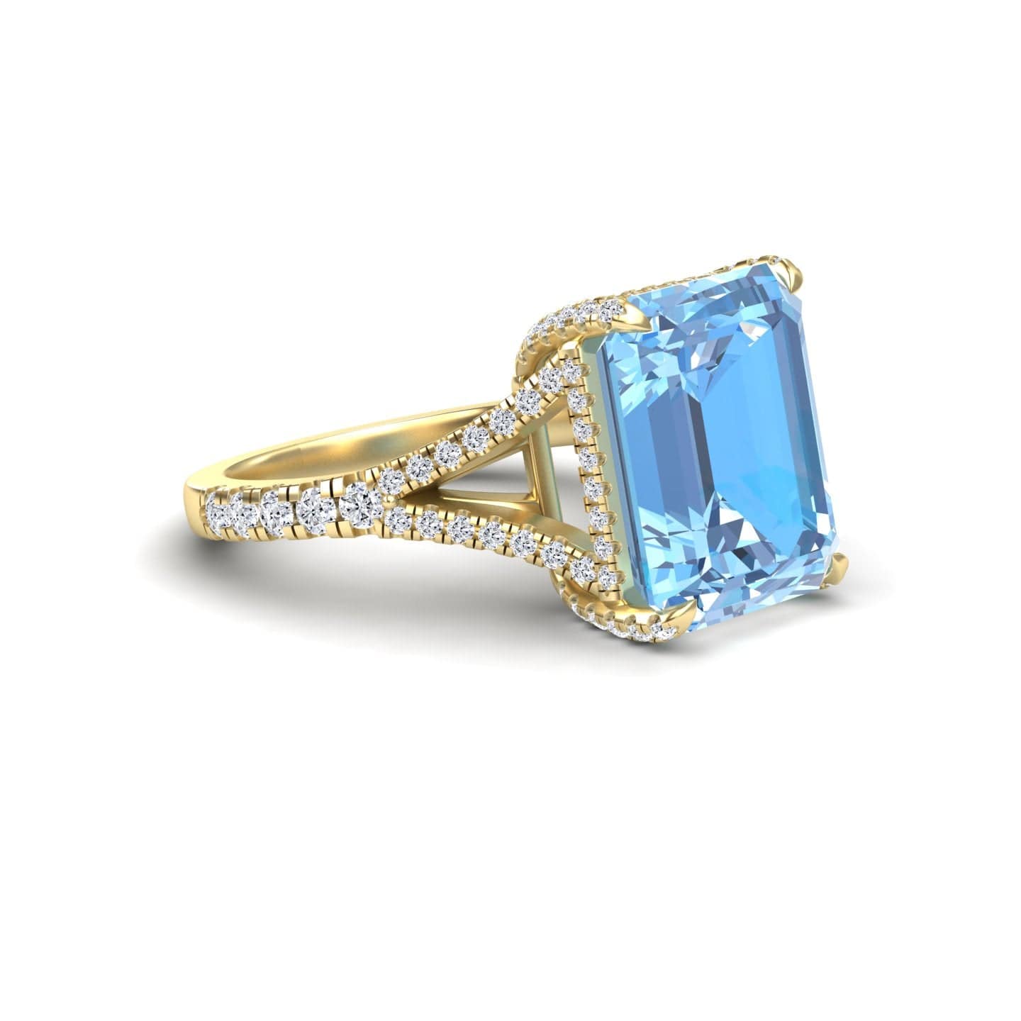 Swiss Blue Topaz & Diamond Cocktail Ring - Ziya