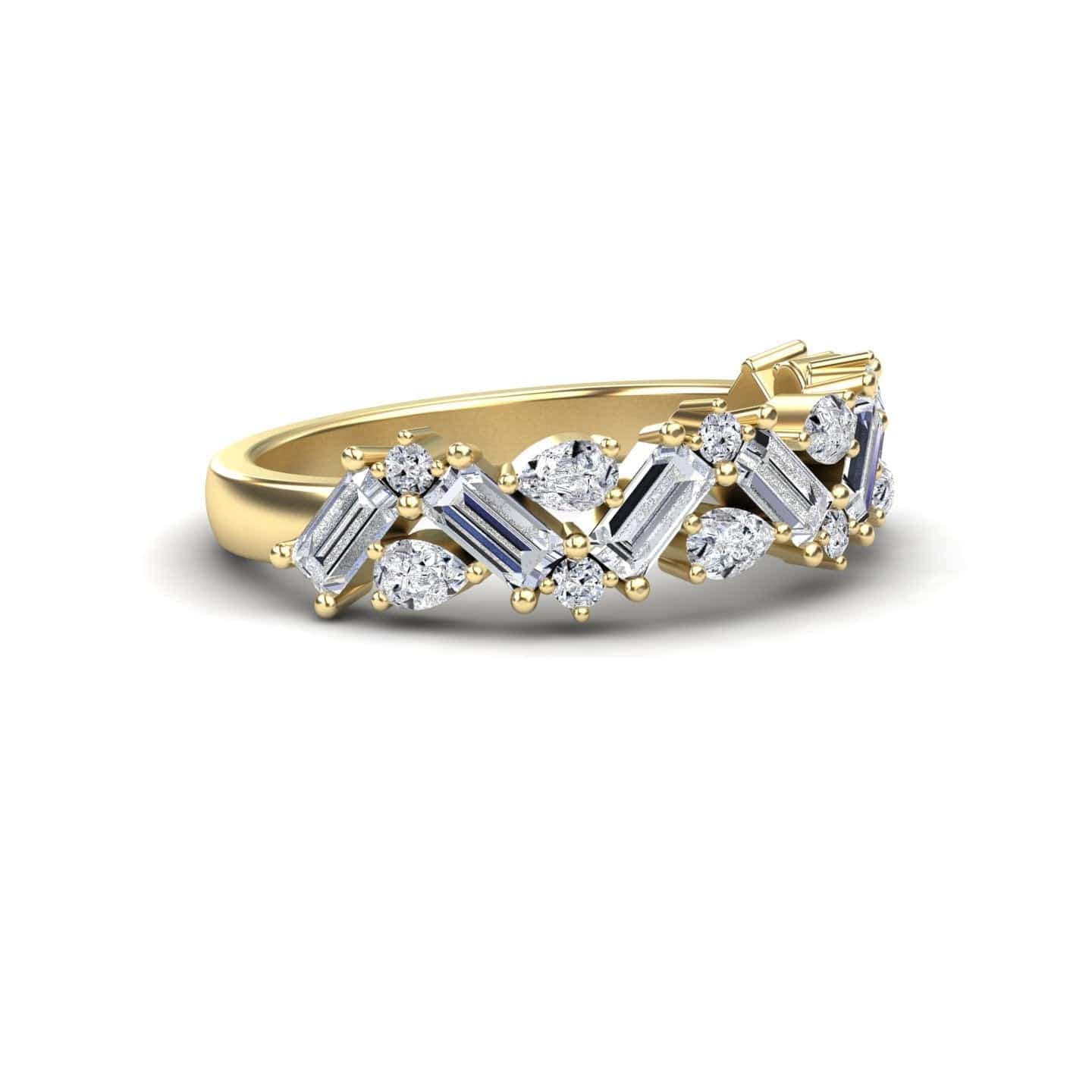 White Diamond Zigzag Eternity Band - Aimee