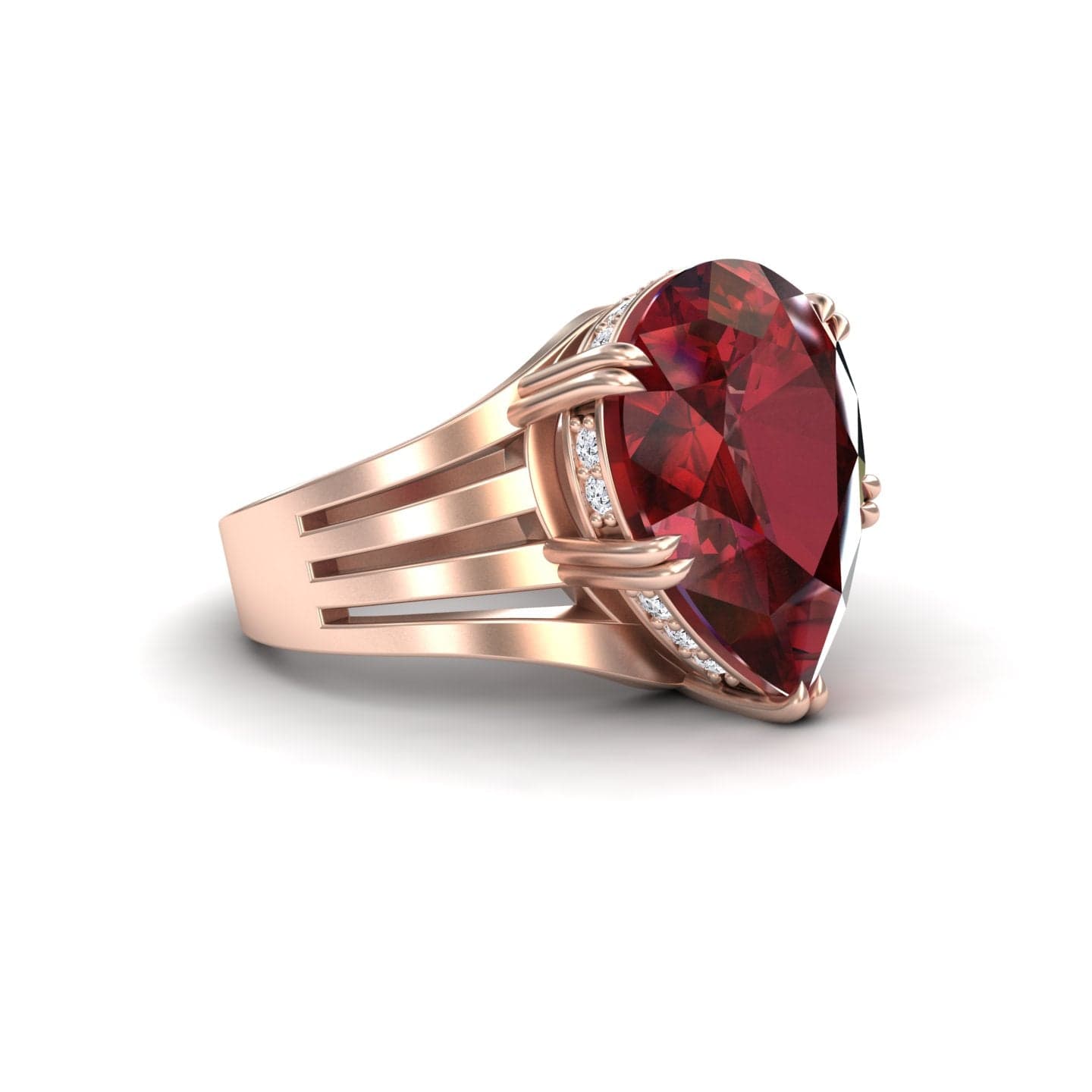 Lab Grown Ruby & Diamond Regal Ring - Anna