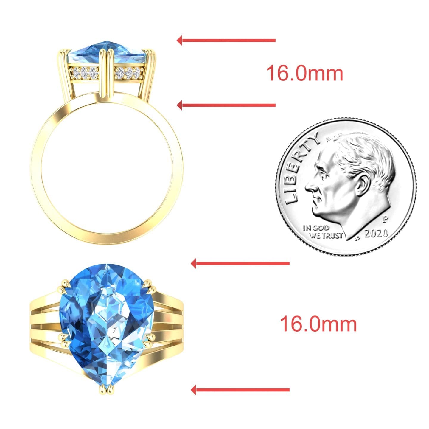 Swiss Blue Topaz & Diamond Regal Ring - Anna