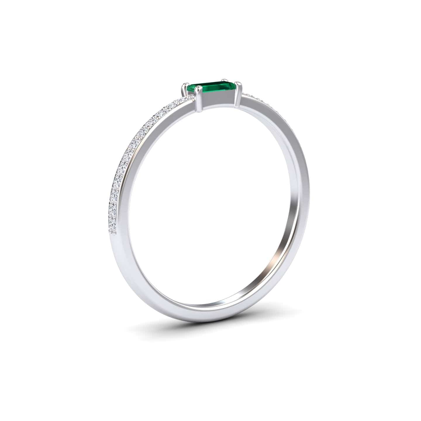 Emerald & Diamond Pave Ring - Dia