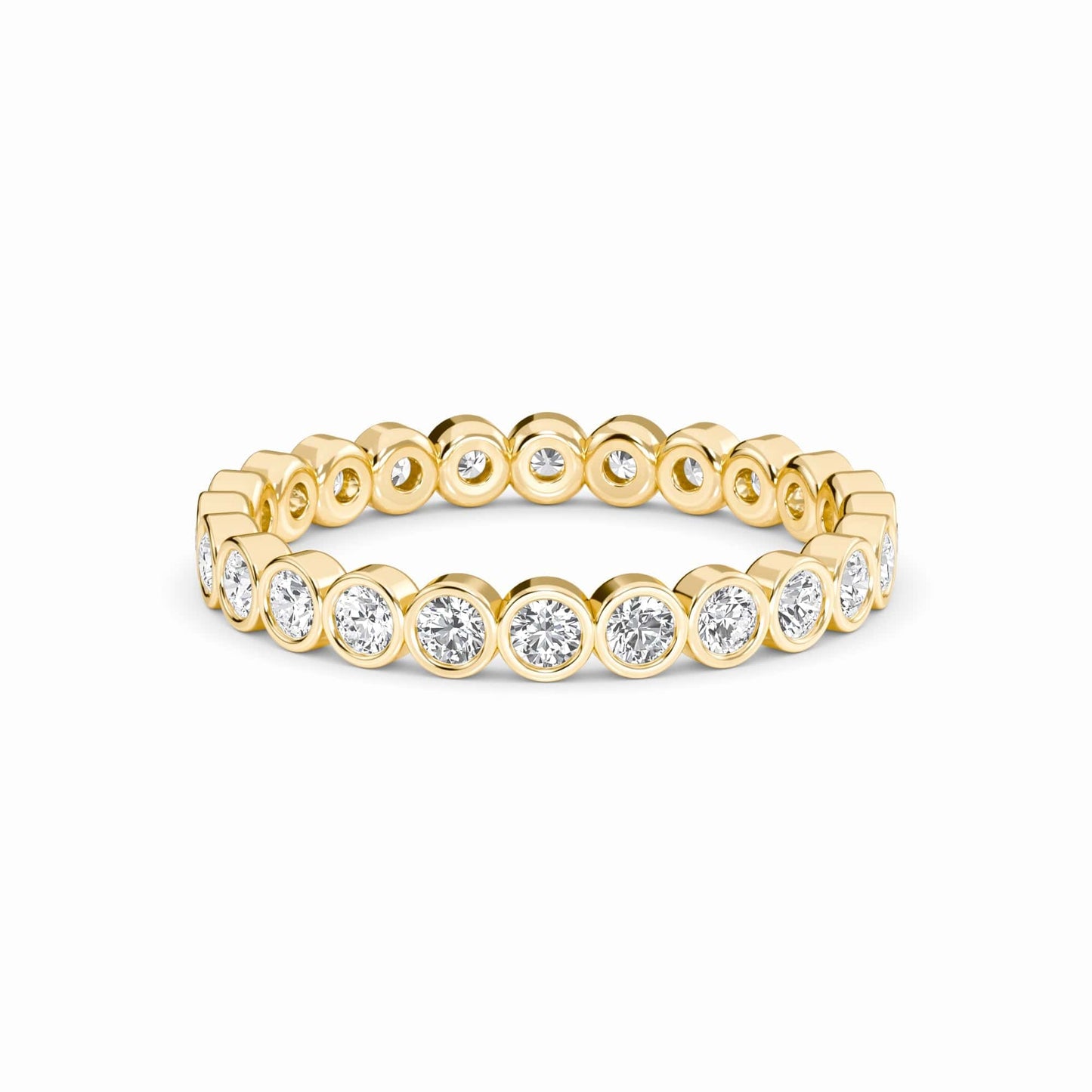 White Diamond Bezel Set Eternity Band Ring - Zara