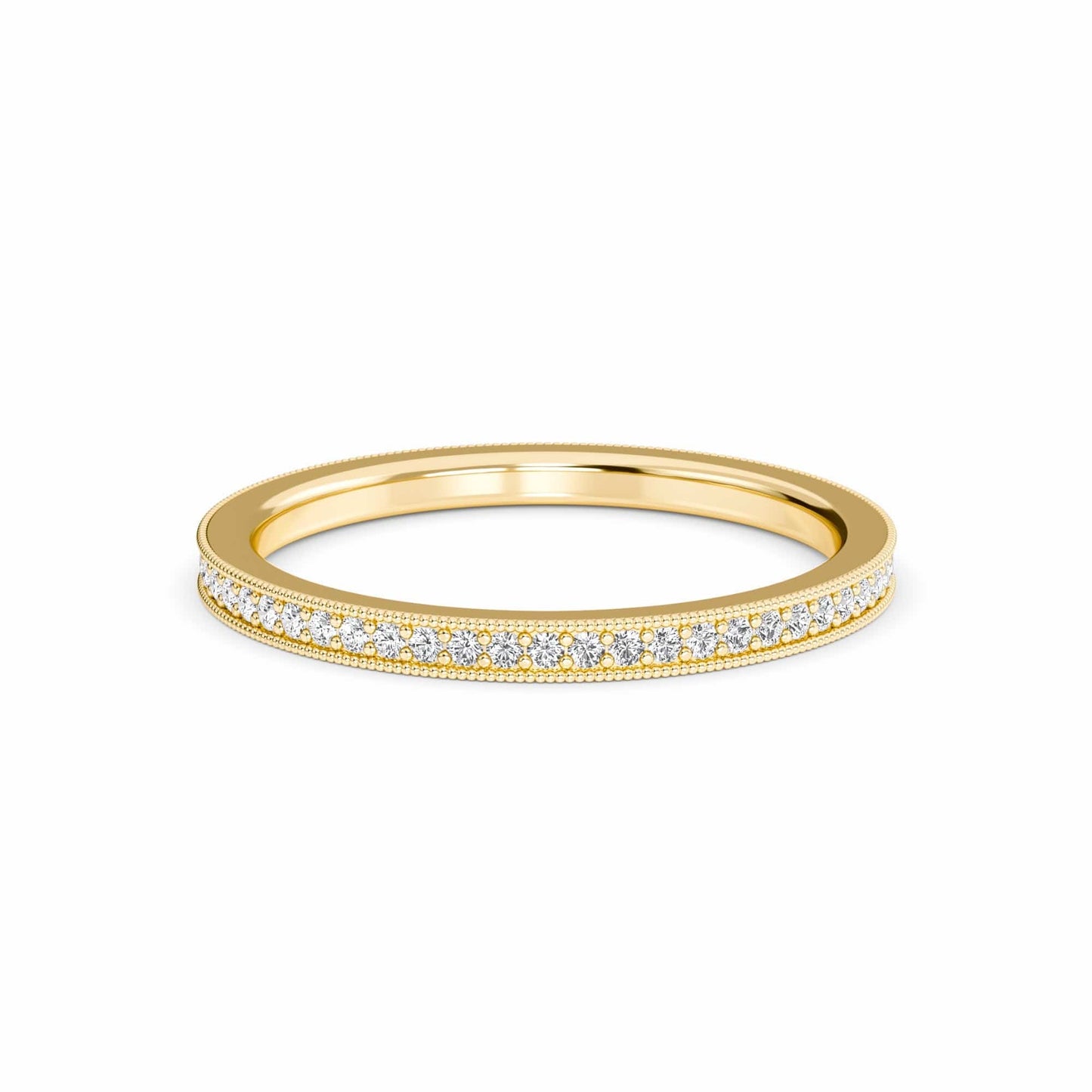 White Diamond Milgrain Eternity Pave Band - Mariel