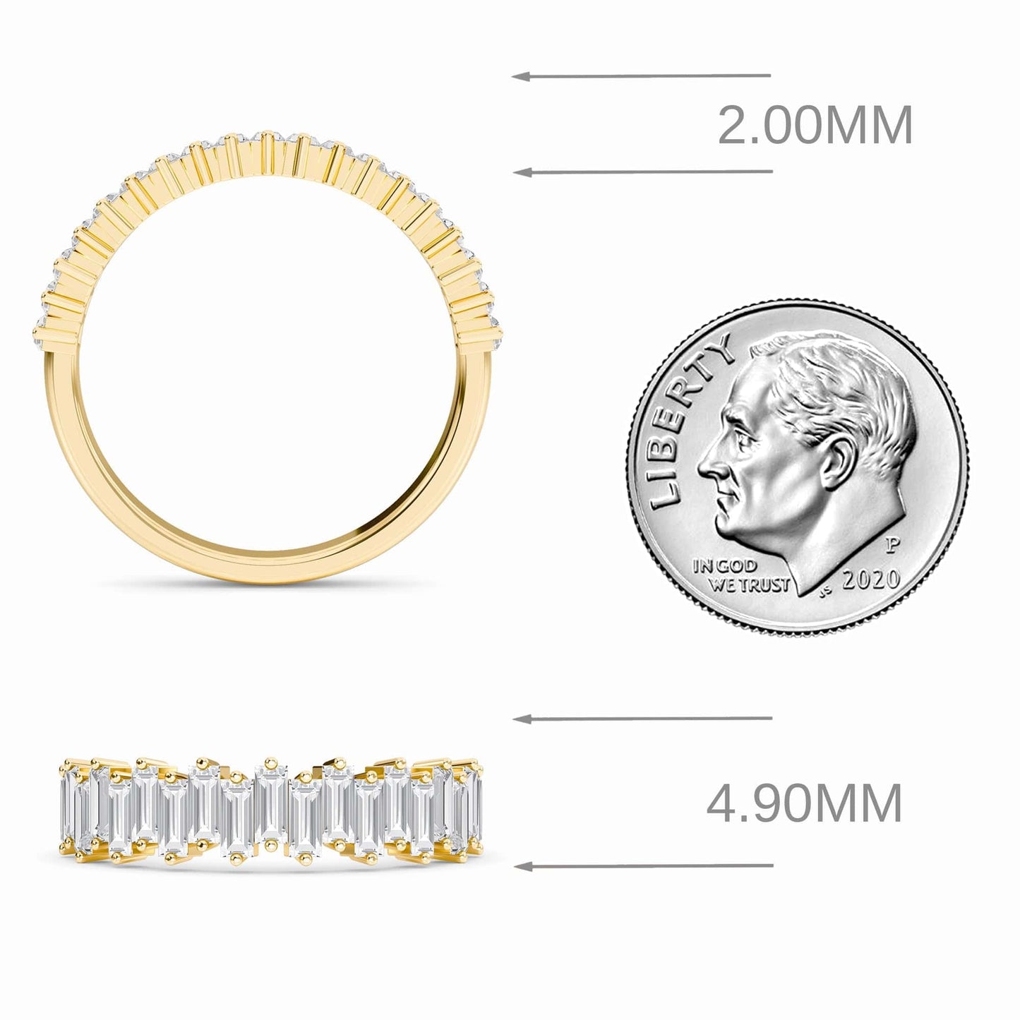 White Diamond Half Eternity Band Ring - Aria