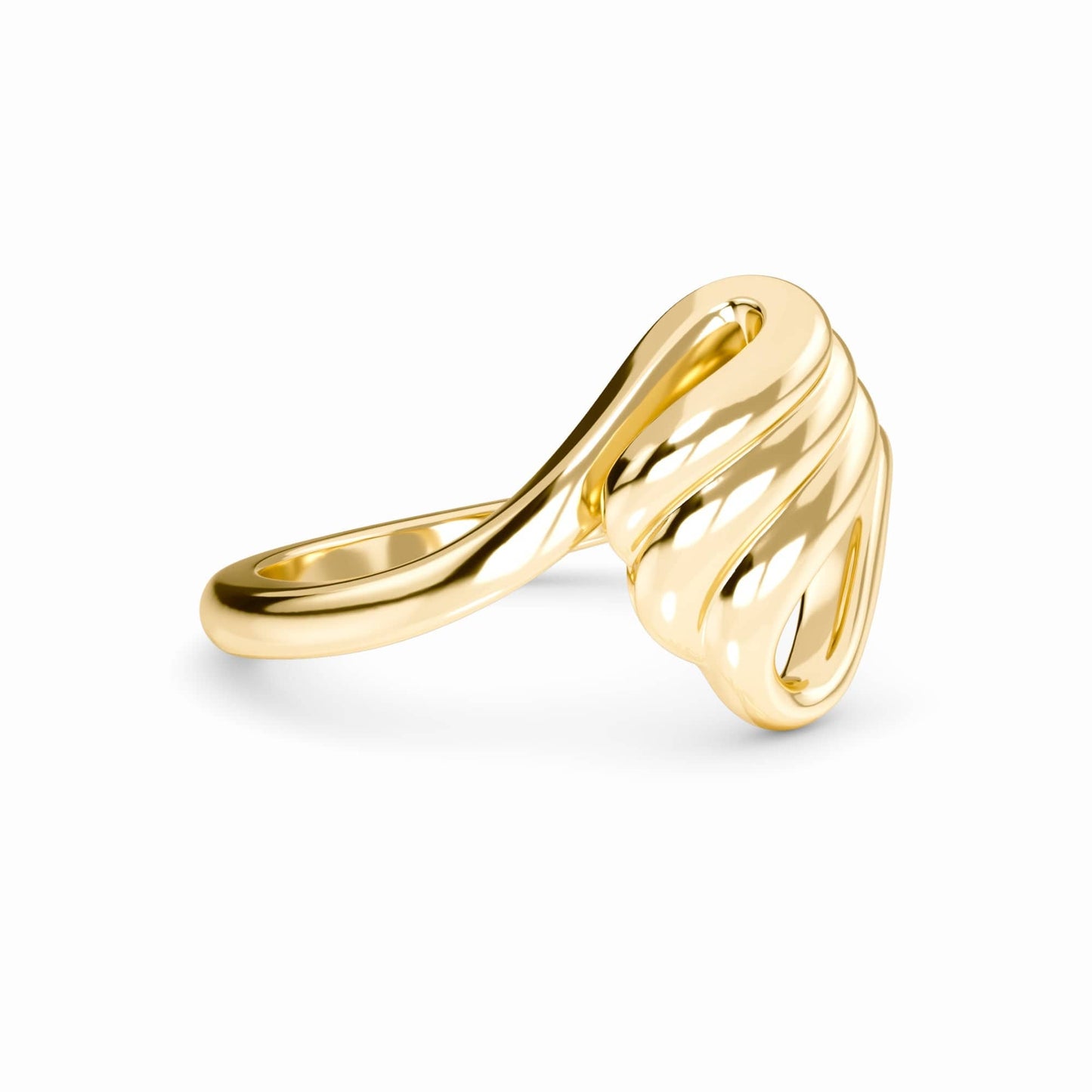 Fluid Swirl Open Band Ring - Elsa