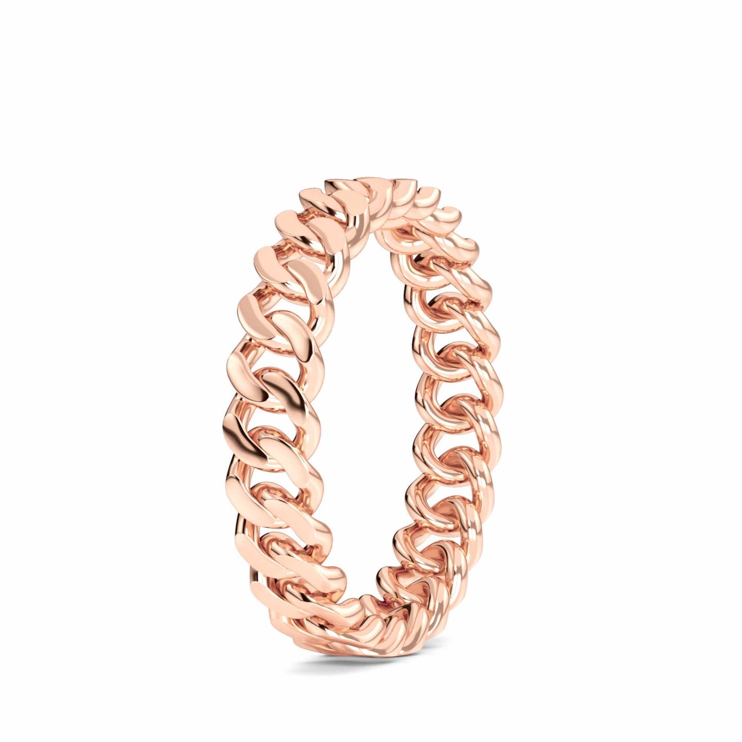 Gold Cuban Link Chain Ring - Esmeralda
