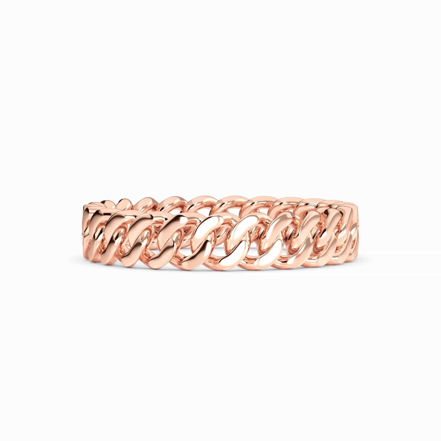 Gold Cuban Link Chain Ring - Esmeralda