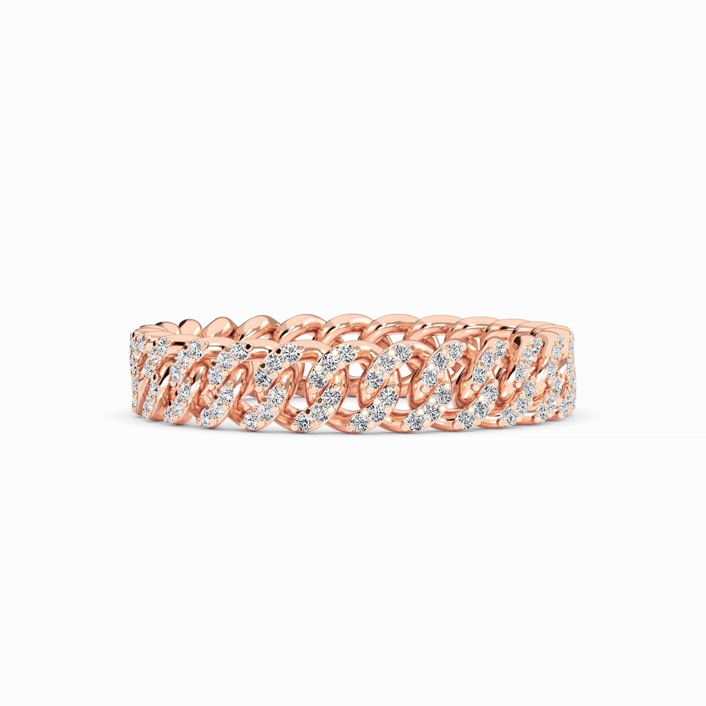 White Diamond Chain Link Ring - Ines