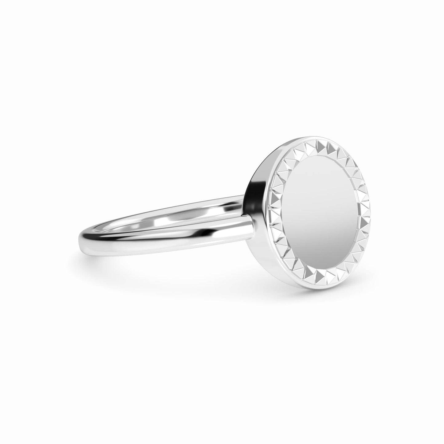 Engravable Faceted Signet Ring - Liliana