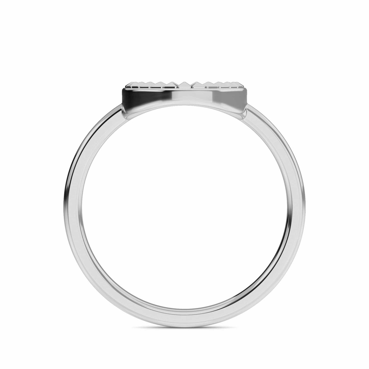 Engravable Faceted Signet Ring - Liliana