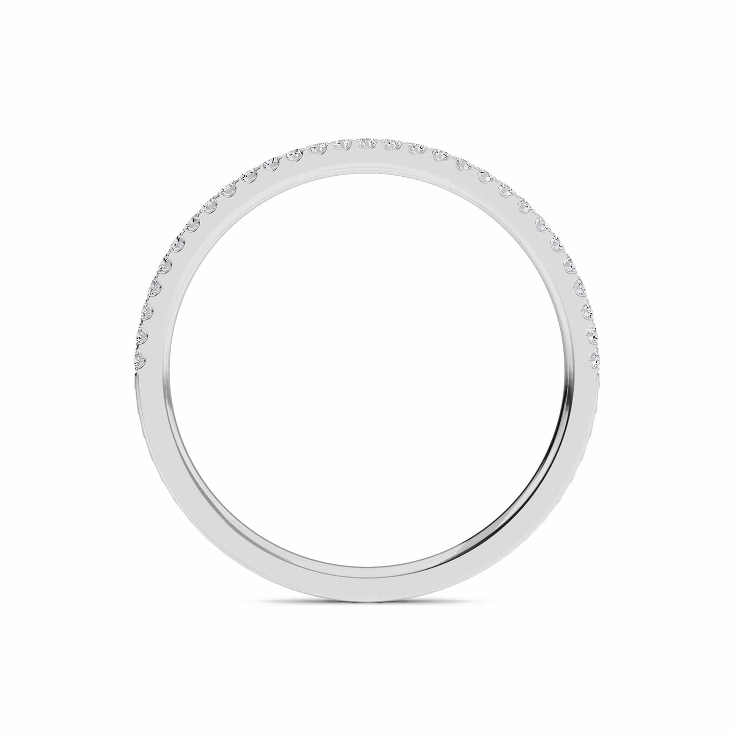 White Diamond Pave Half Eternity Band Ring - Stephanie