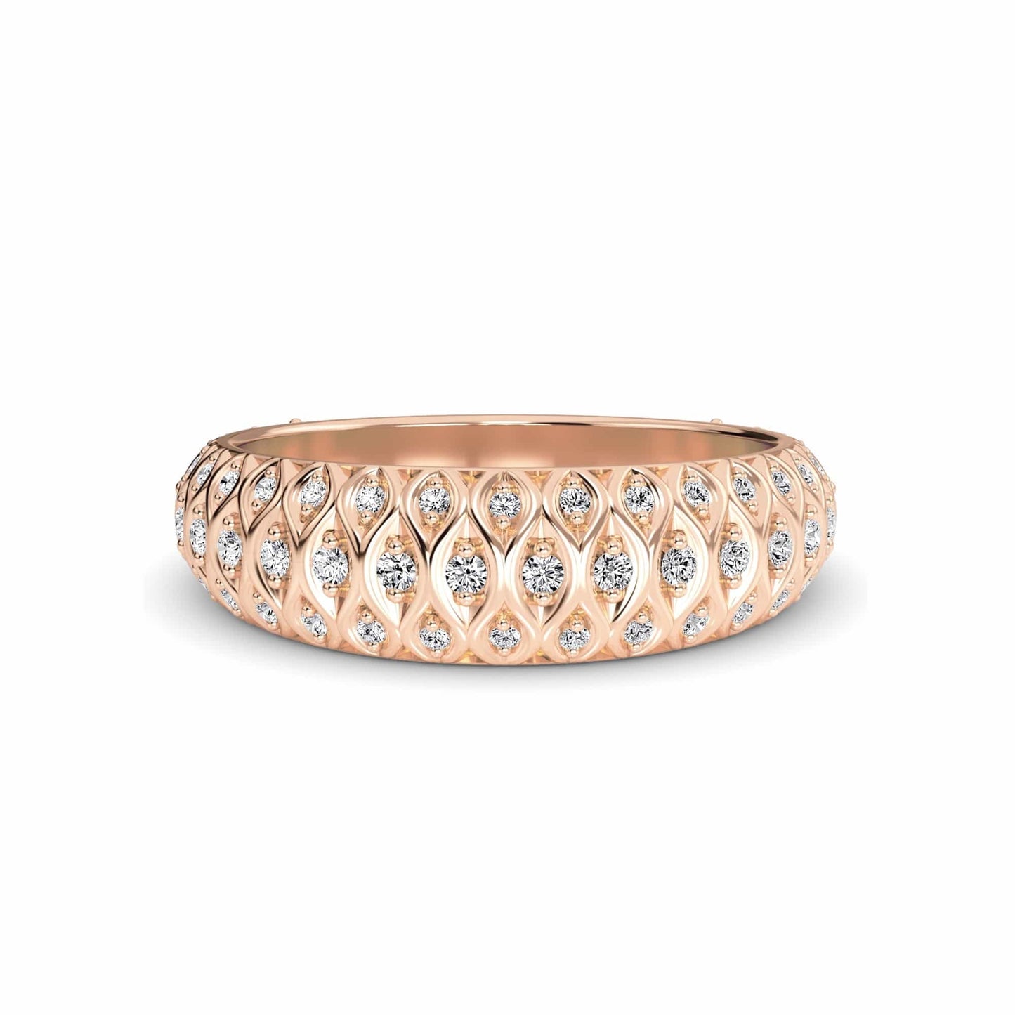 White Diamond Dome Ring - Sarika