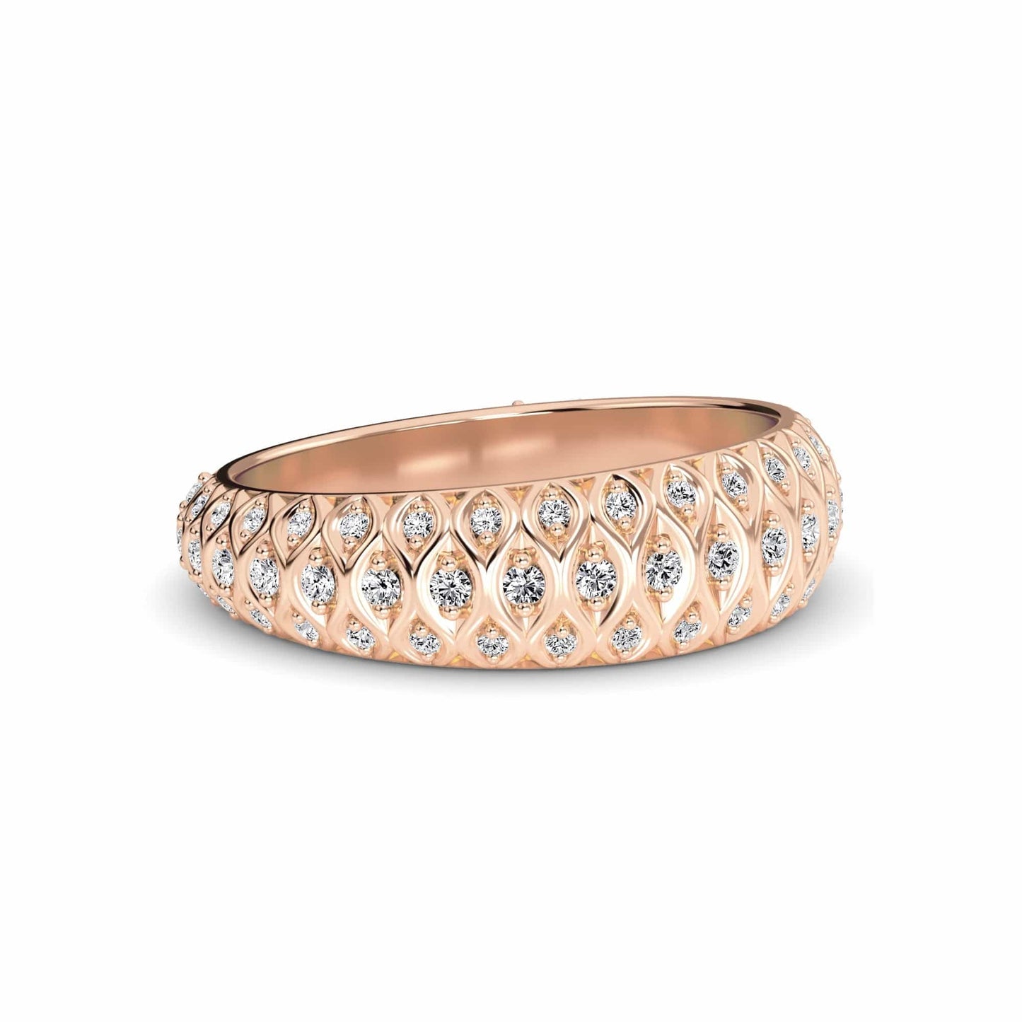 White Diamond Dome Ring - Sarika