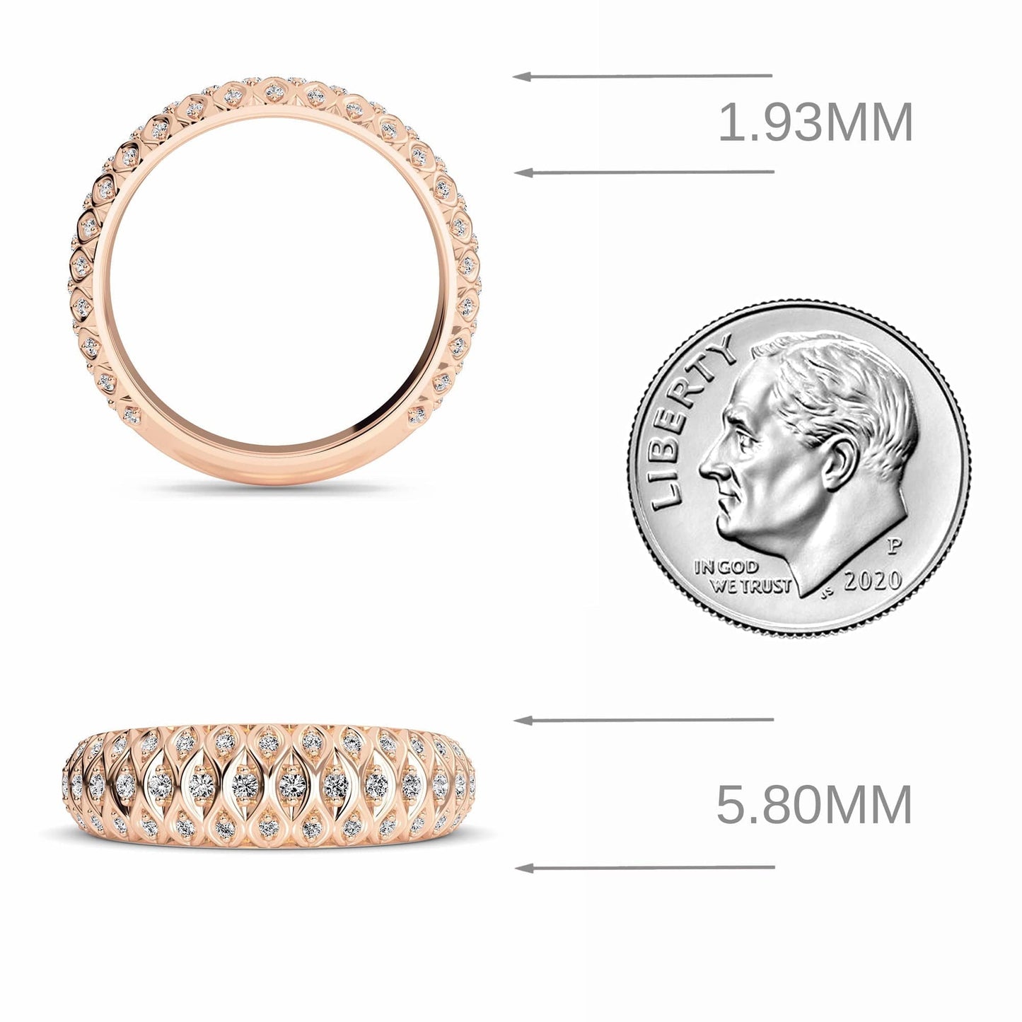 White Diamond Dome Ring - Sarika