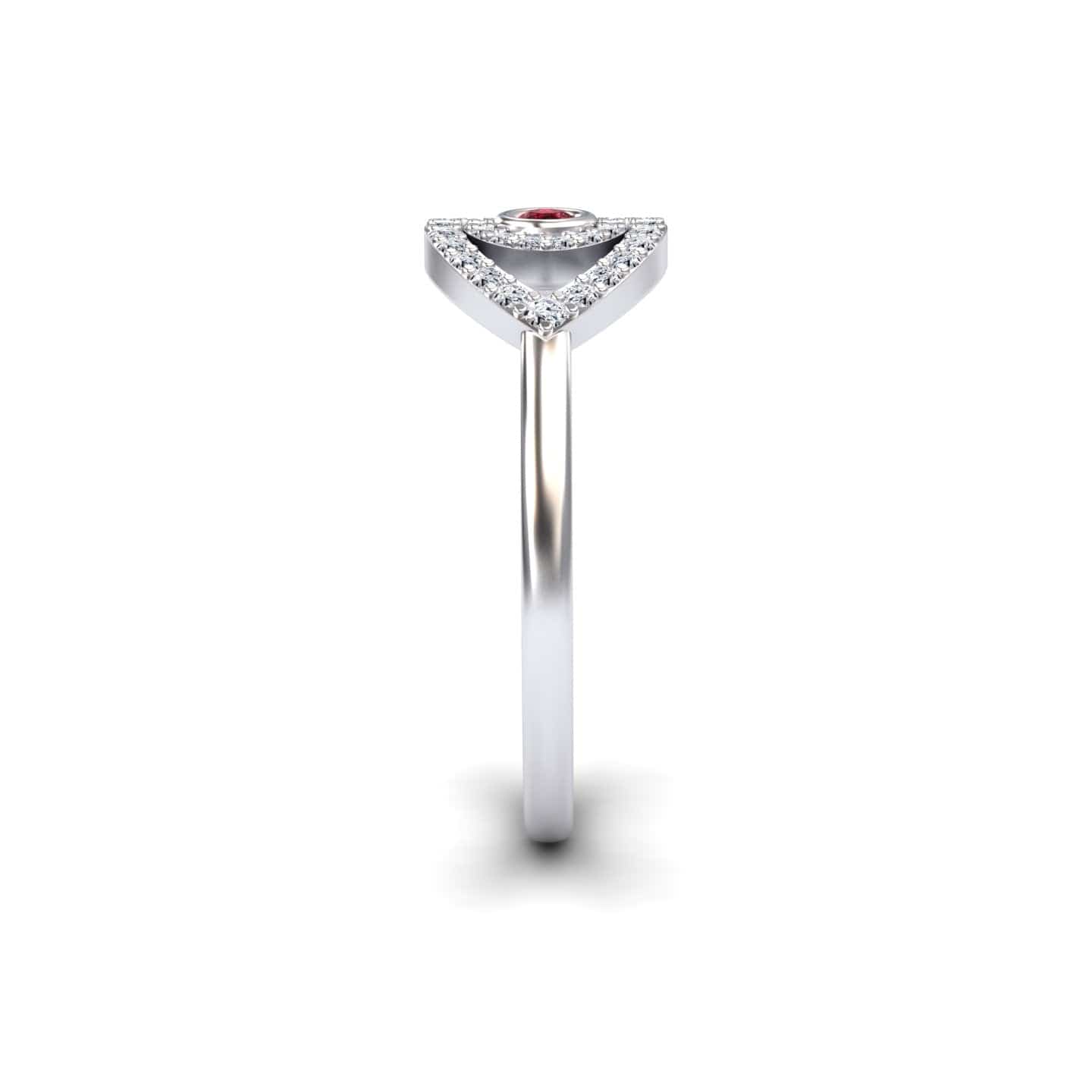 Ruby & Diamond Evil Eye Ring - Hazel