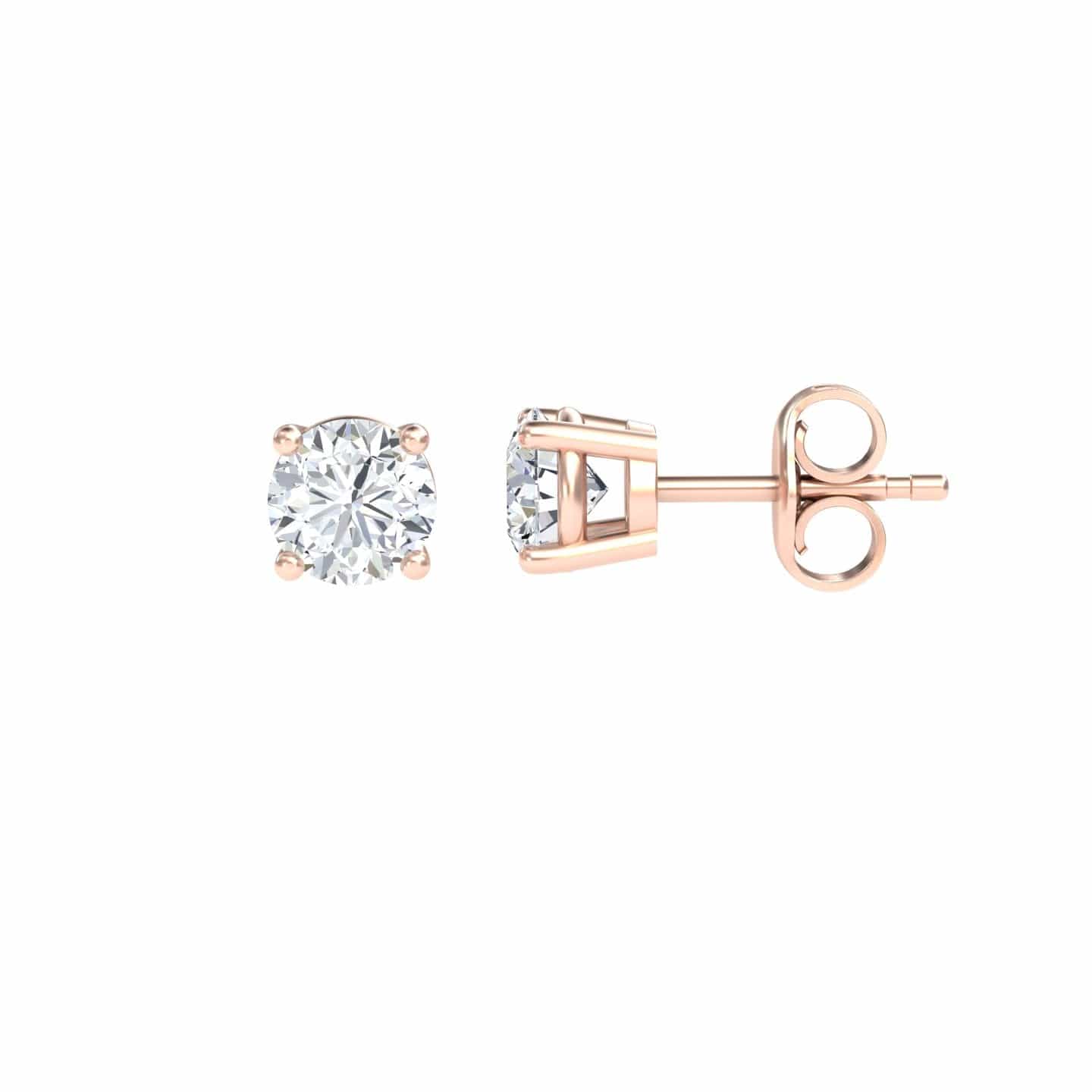 White Diamond Classic Four-Prong Stud Earrings - Krisha