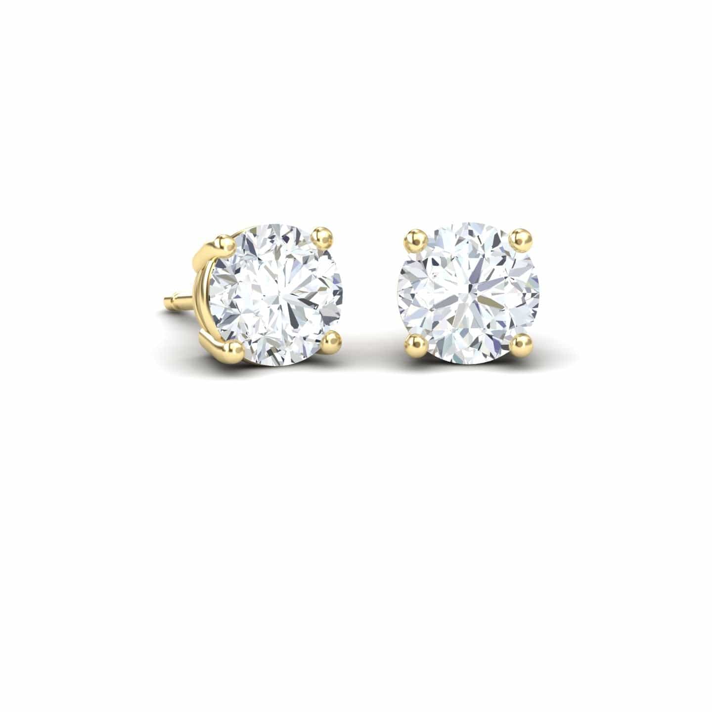 White Diamond Classic Four-Prong Stud Earrings - Krisha