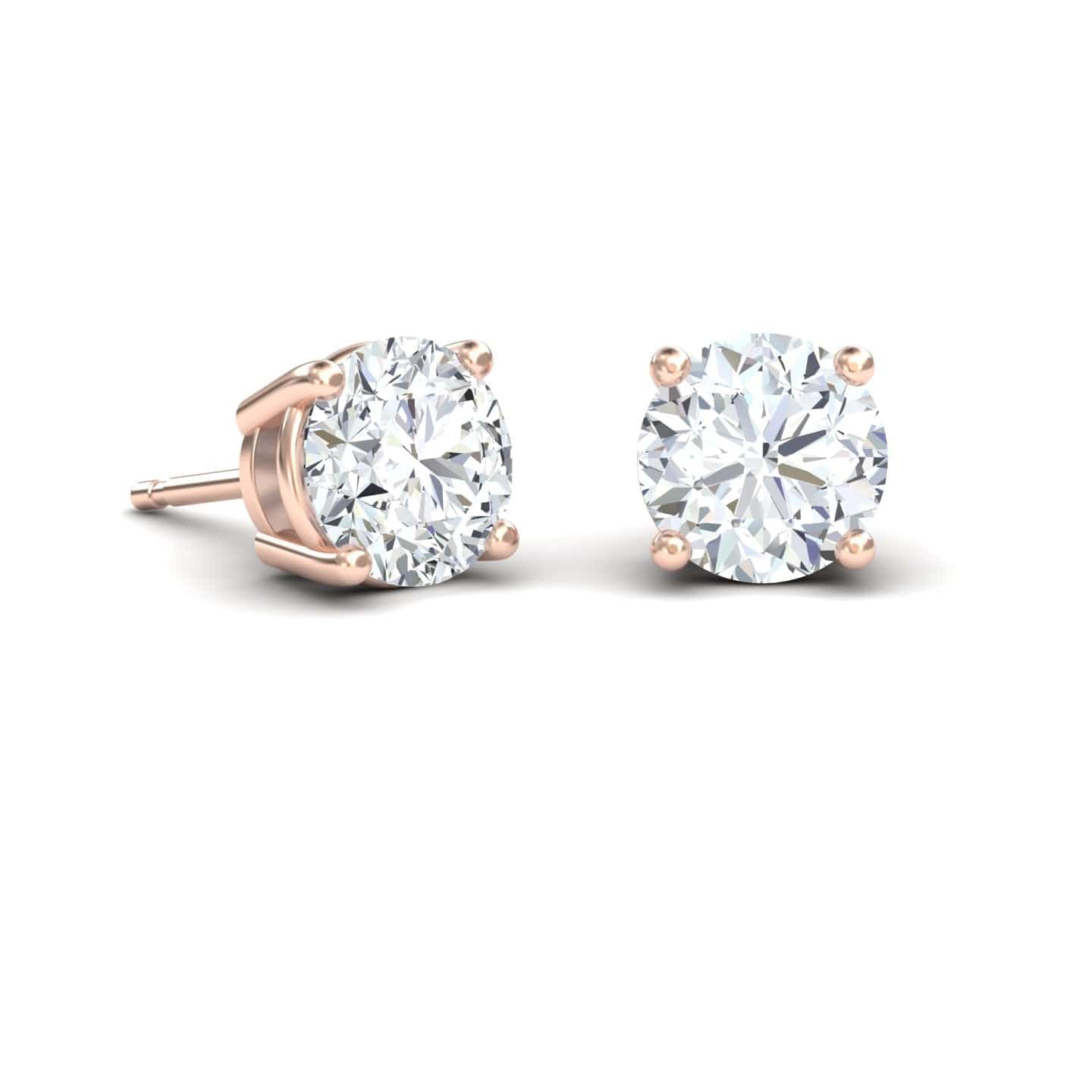 Lab Diamond Earrings - 4 Prong - Krisha