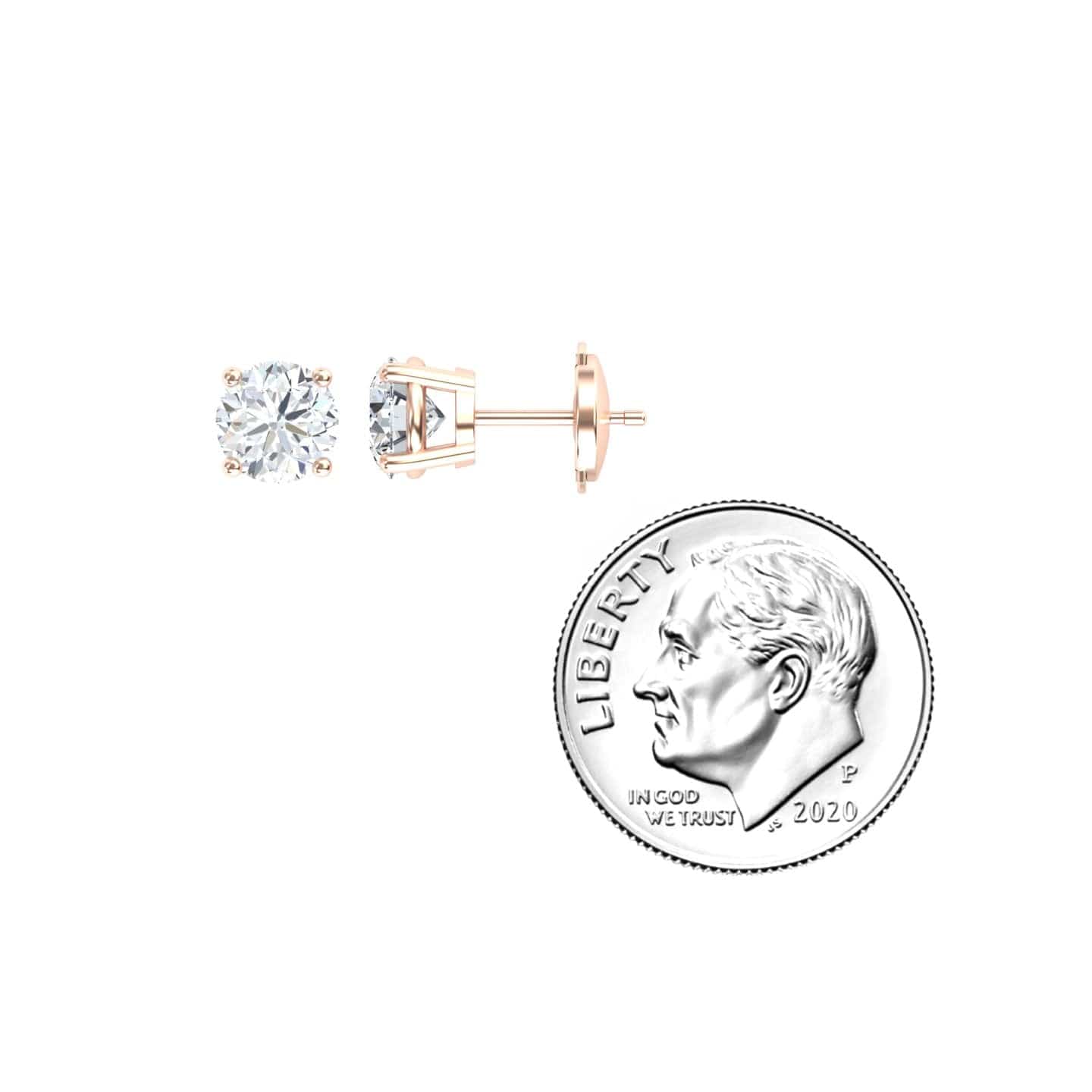 Lab Diamond Earrings - 4 Prong - Krisha