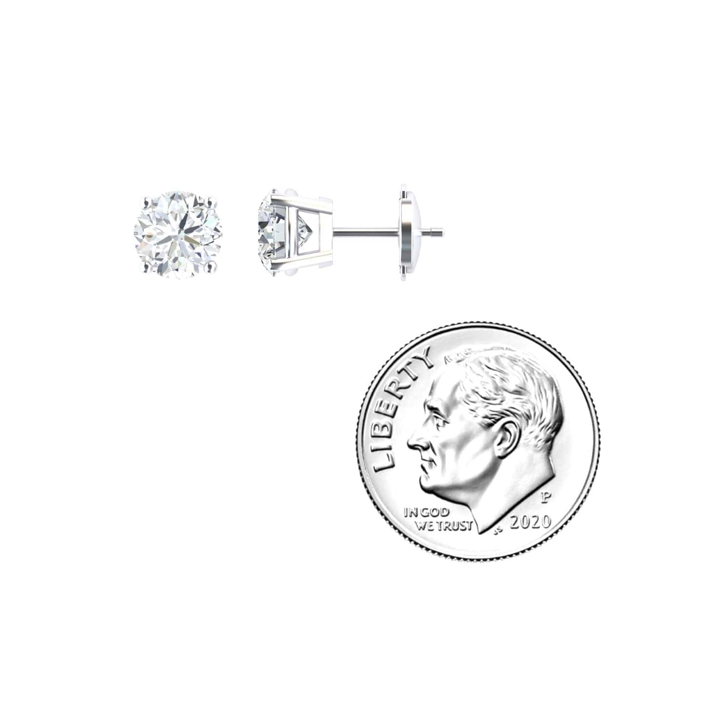 Lab Diamond Earrings - 4 Prong - Krisha