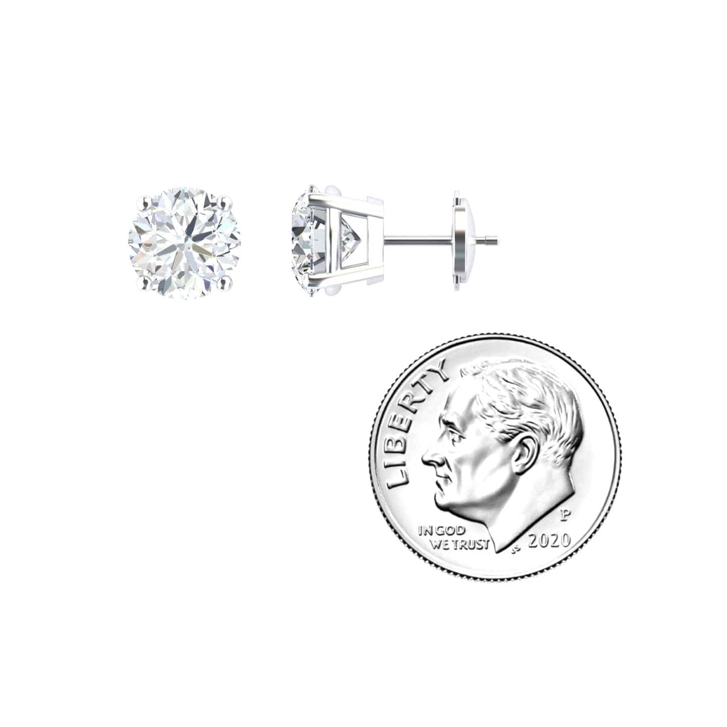 Lab Diamond Earrings - 4 Prong - Krisha