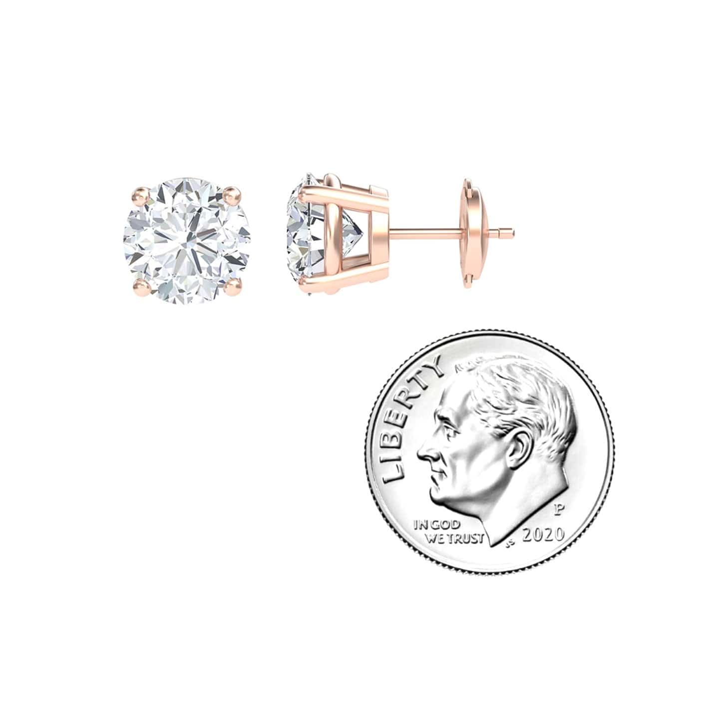 Lab Diamond Earrings - 4 Prong - Krisha
