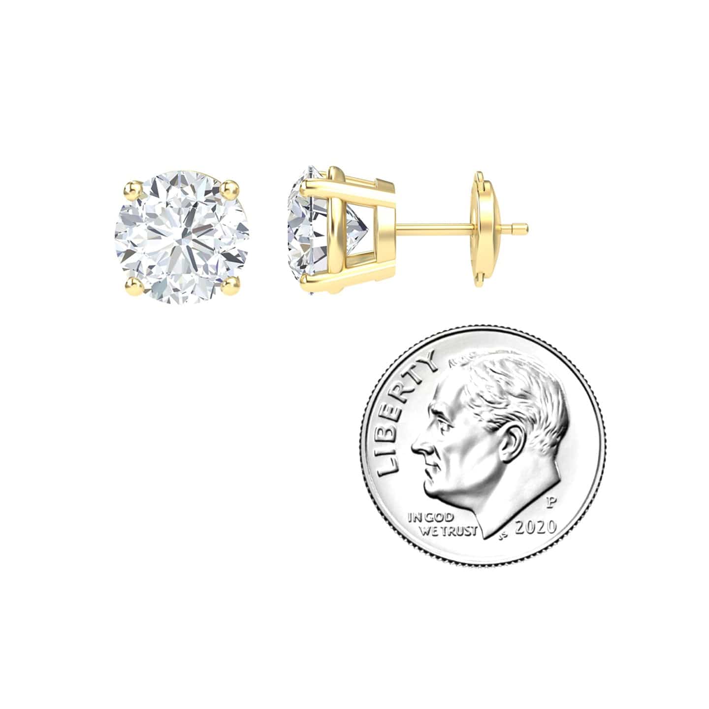 Lab Diamond Earrings - 4 Prong - Krisha