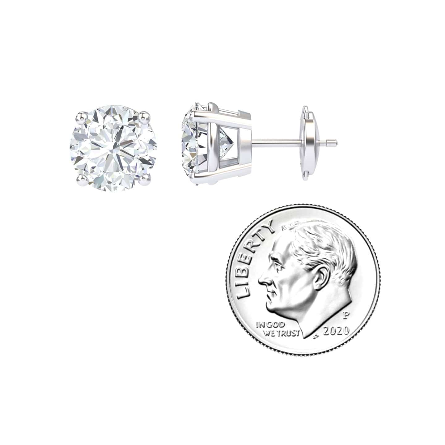 Lab Diamond Earrings - 4 Prong - Krisha