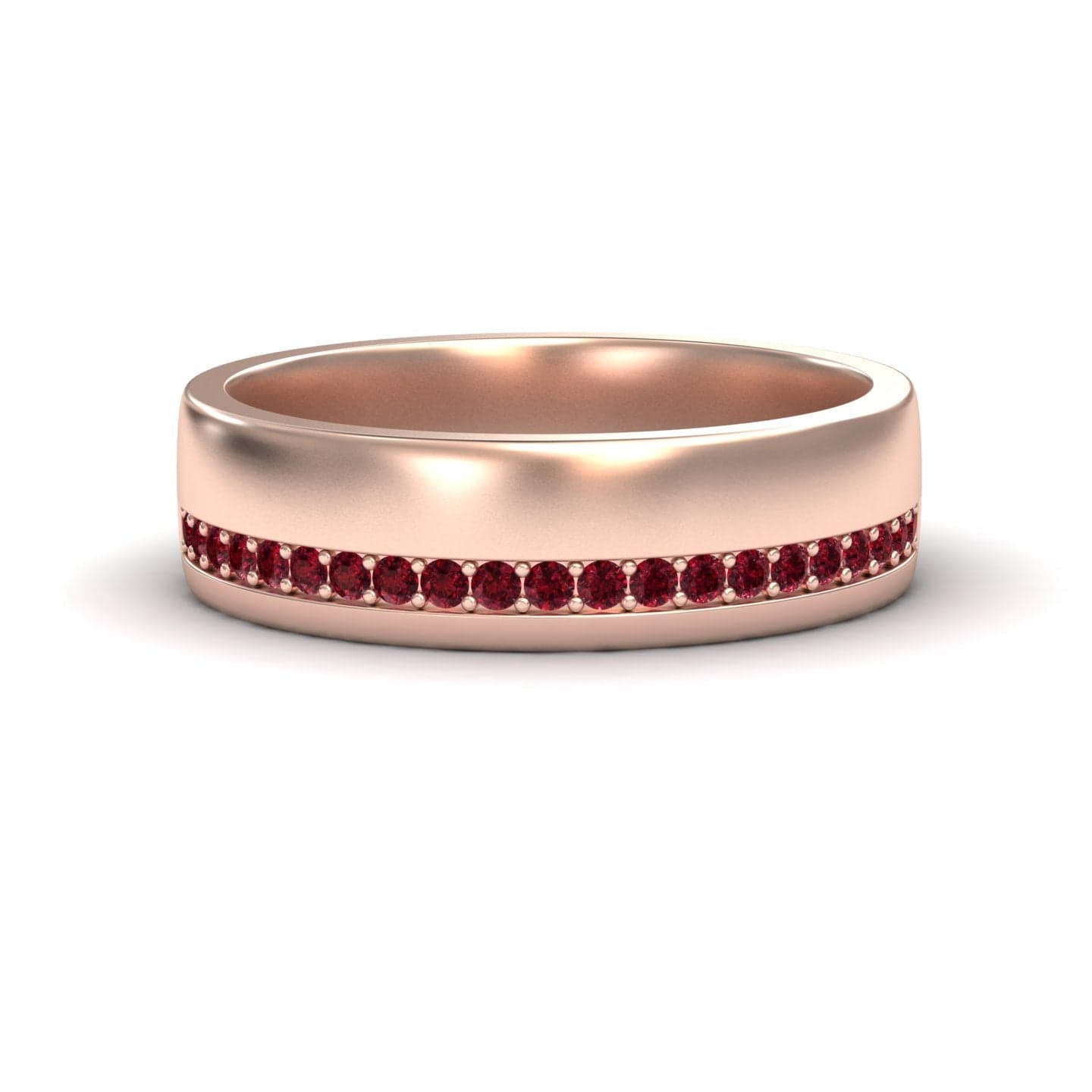 Men's Ruby Channel-Set Wedding Band - Yan
