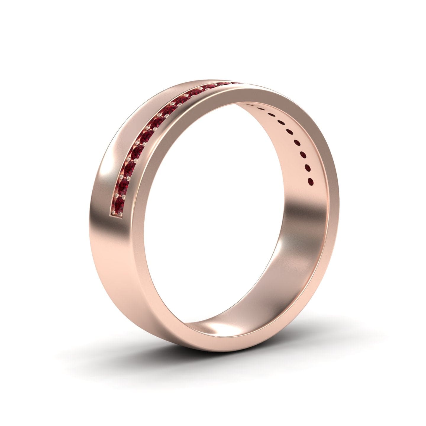 Men's Ruby Channel-Set Wedding Band - Yan