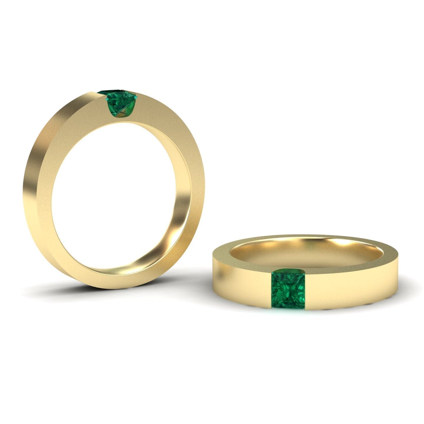 Emerald Solitaire Men's Band - Xiuling