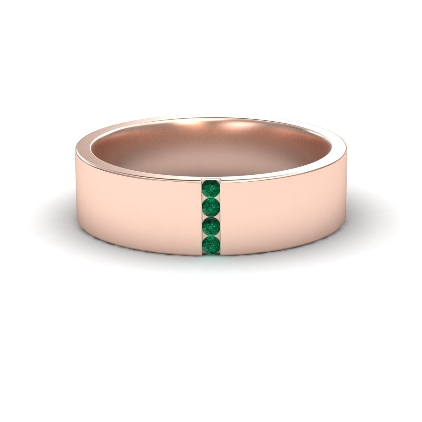 Men's 5.5mm Emerald Wedding Ring - Chase
