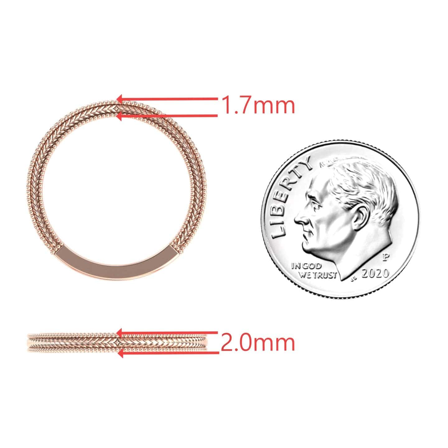 Unique Milgrain Wedding Ring - Graciela