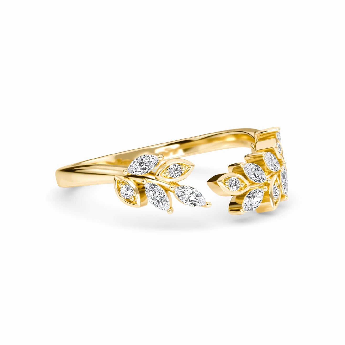 White Diamond Leaf Open Band - Lingxia