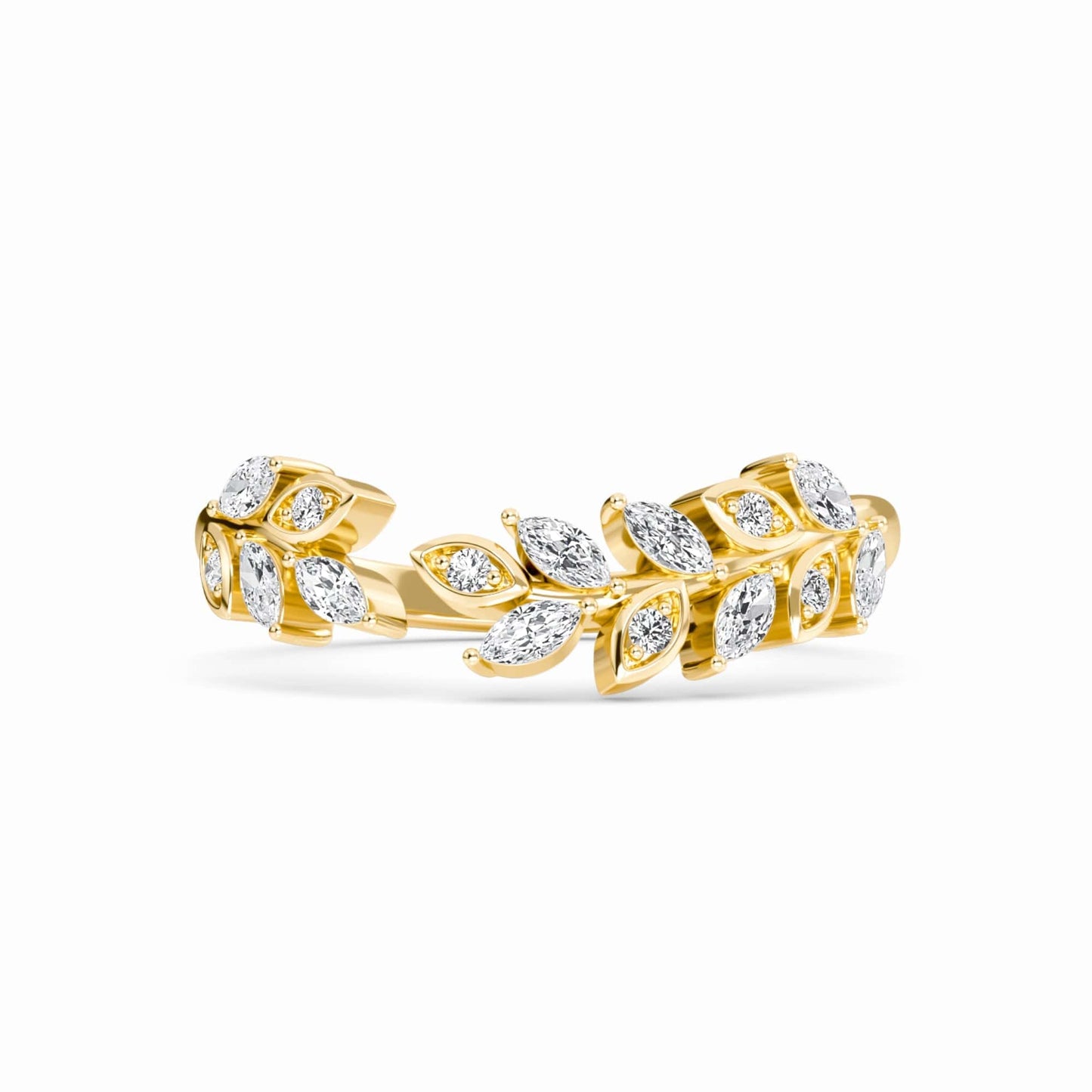 White Diamond Leaf Open Band - Lingxia