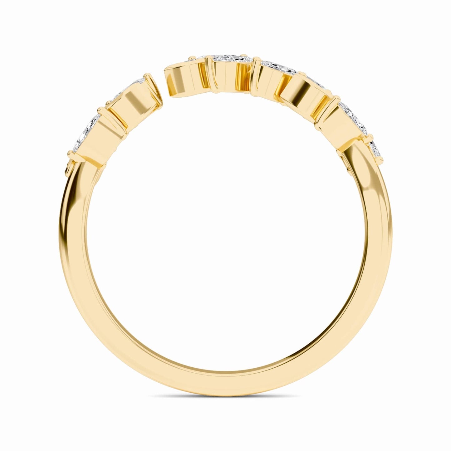 White Diamond Leaf Open Band - Lingxia
