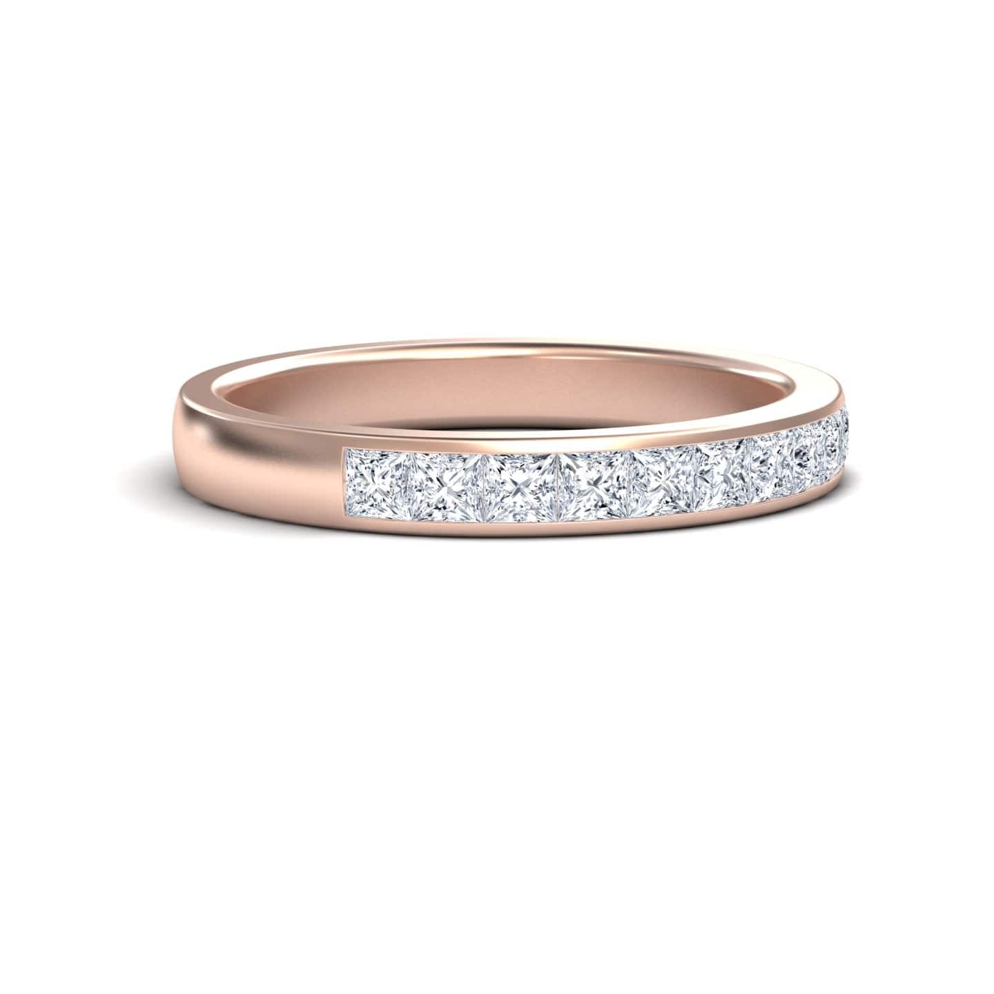 White Diamond Channel Set Half Eternity Band - Rima