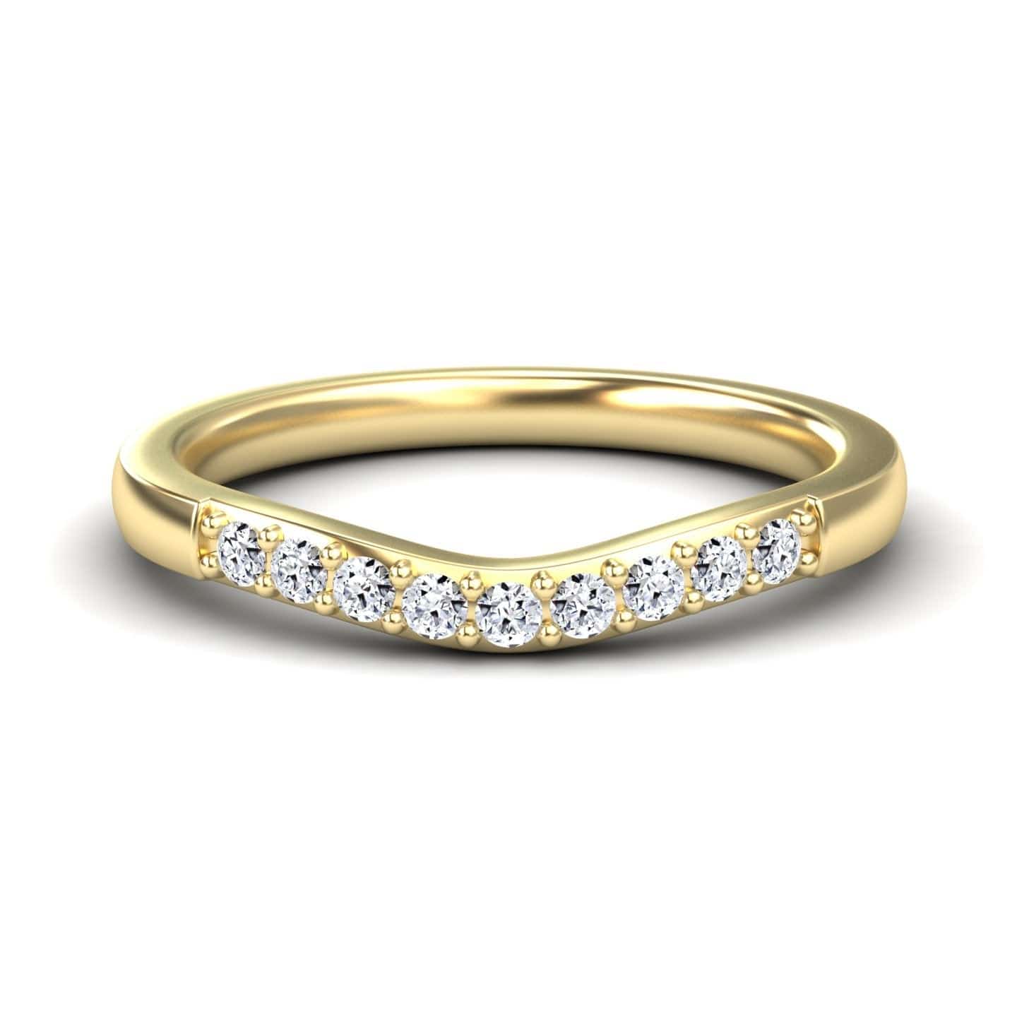 White Diamond Chevron Pave Band - Nikhat